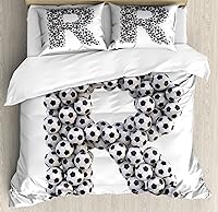 Vista 56 de Ambesonne Juego de funda de edredón color menta, líneas onduladas horizontales a rayas blancas abstractas de tonos suaves, exhibición de arte