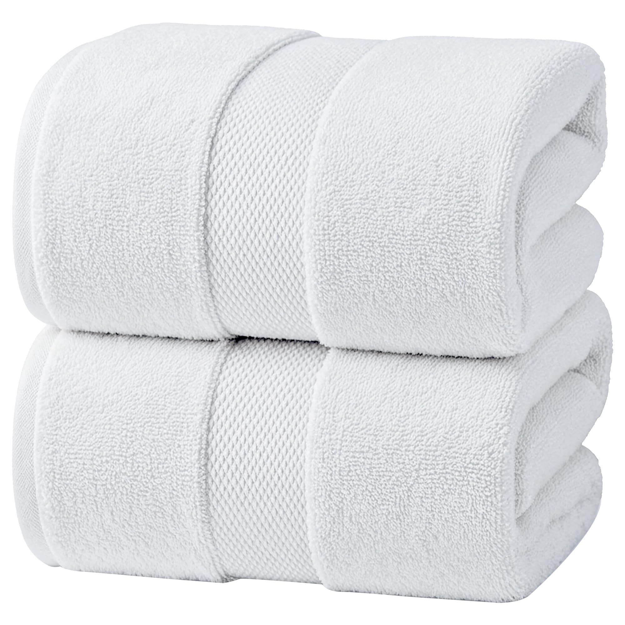 Infinitee Xclusives– Luxury Bath Sheets Towels – 2 Pack 600 GSM (35X70 Inches)– 100% Ring Spun Cotton Large Bath Towels for Bathroom (Brilliant White, Bath Sheet Pack of 2)