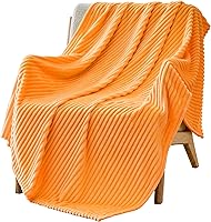 Vista 40 de Bnuitland - Manta de franela marrón con funda de almacenamiento, 300 GSM, manta de sofá súper suave con patrón de rayas de forro polar para bebés