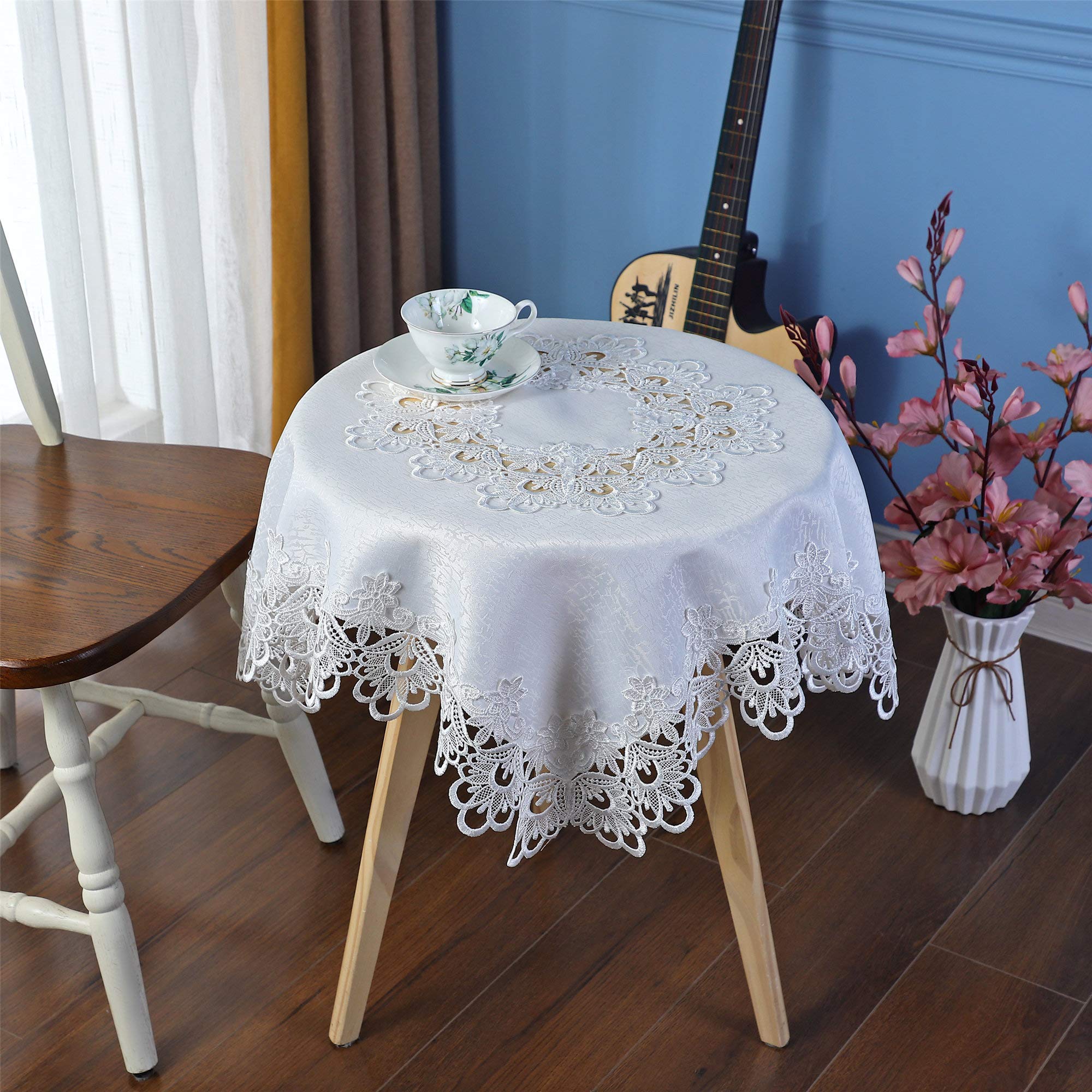 テーブルクロス　白　刺繍　お花 楽天市場】テーブルクロス 花柄 レース 刺繍 白 ホワイト フレア