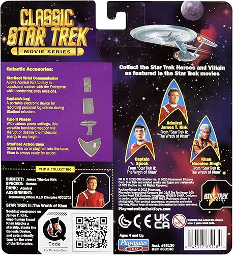 Miniatura 8 de Star Trek Wrath of Khan ADRIMAL James T Kirk Figura de acción de 5 pulgadas