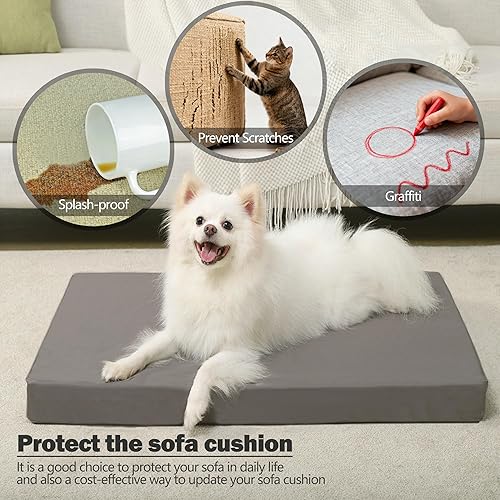 Miniatura 7 de Sqodok Fundas para Cojines de Patio 22x20 pulgadas, Impermeables Paquete de 4 Fundas para Cojines de Exterior Fundas Deslizables de Repuesto para