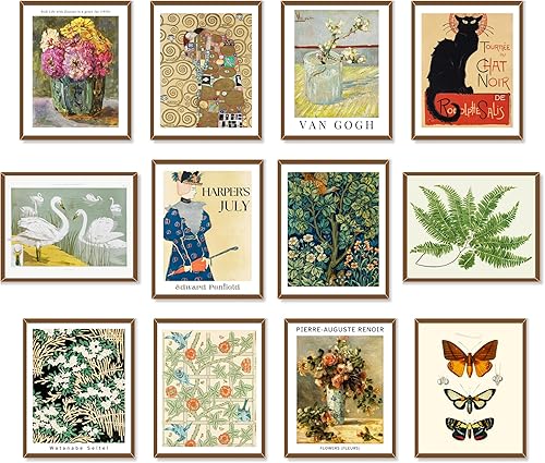 UPWELOVE+ Decoración de pared ecléctica, pinturas de artistas famosos, decoración ecléctica del hogar, decoración de habitación vintage, galería