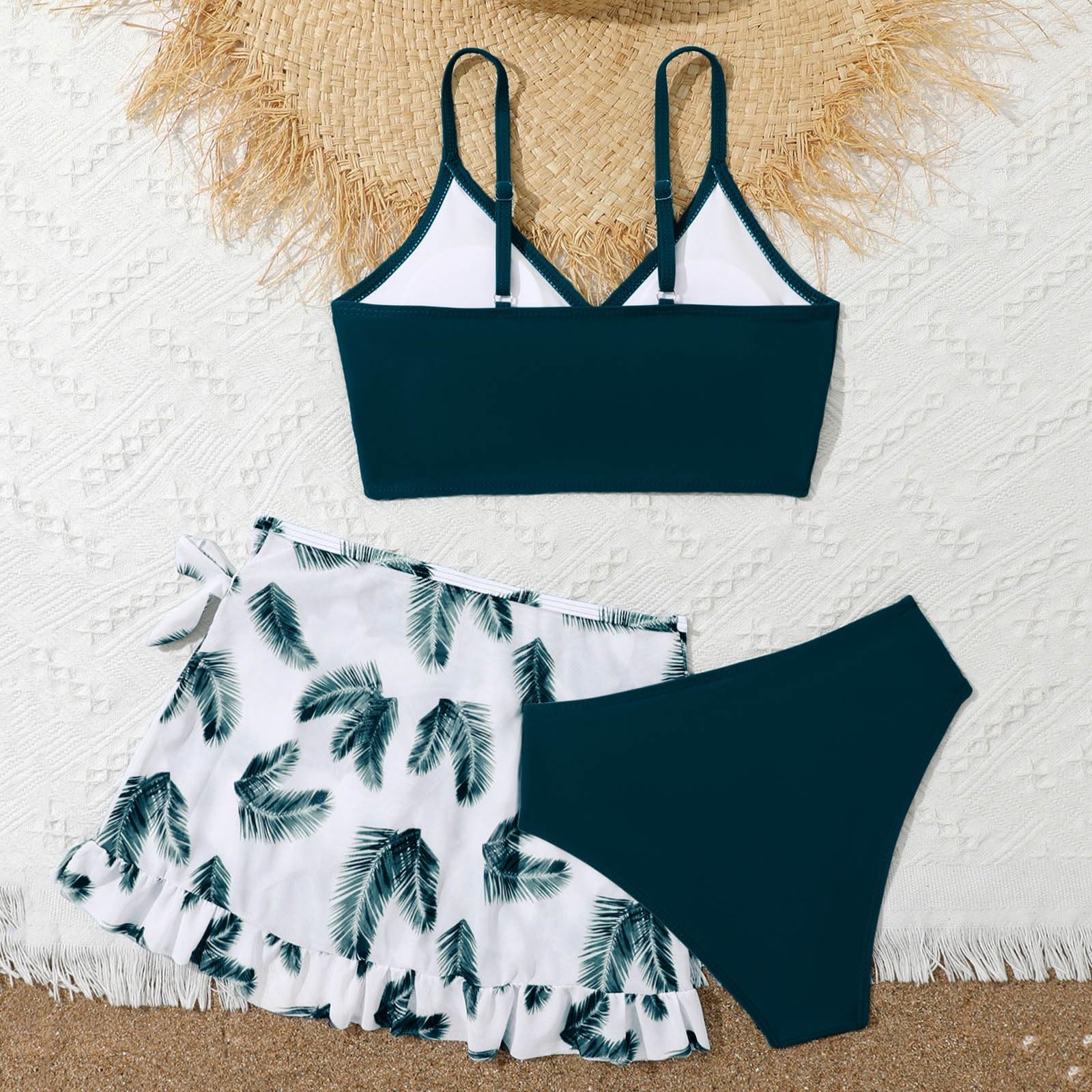 Maillot De Bain Fille 3 Pieces Haut De Maillot De Bain Rembourré + Tanga Maillot De Bain Fille 12 Ans Bonnet Plage Natation Piscine Sport Vacances 3 Mois-3 Ans Maillots De Bain À Motifs