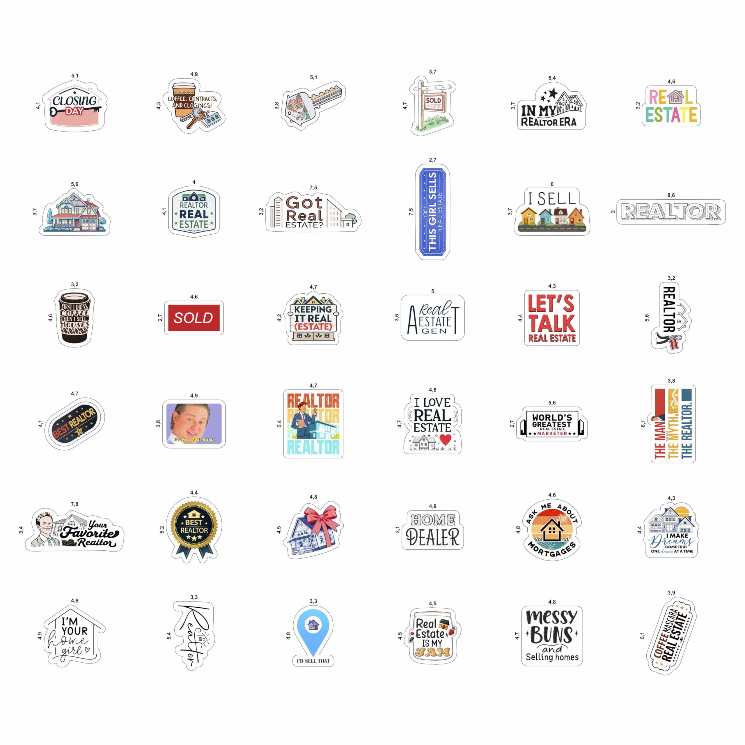 100Pcs Realtor Stickers for Laptop & Water Bottles, Real Estate Stickers - Real Estate Agent Gifts - Realtor Party Supplies - Gift for Women & Men
