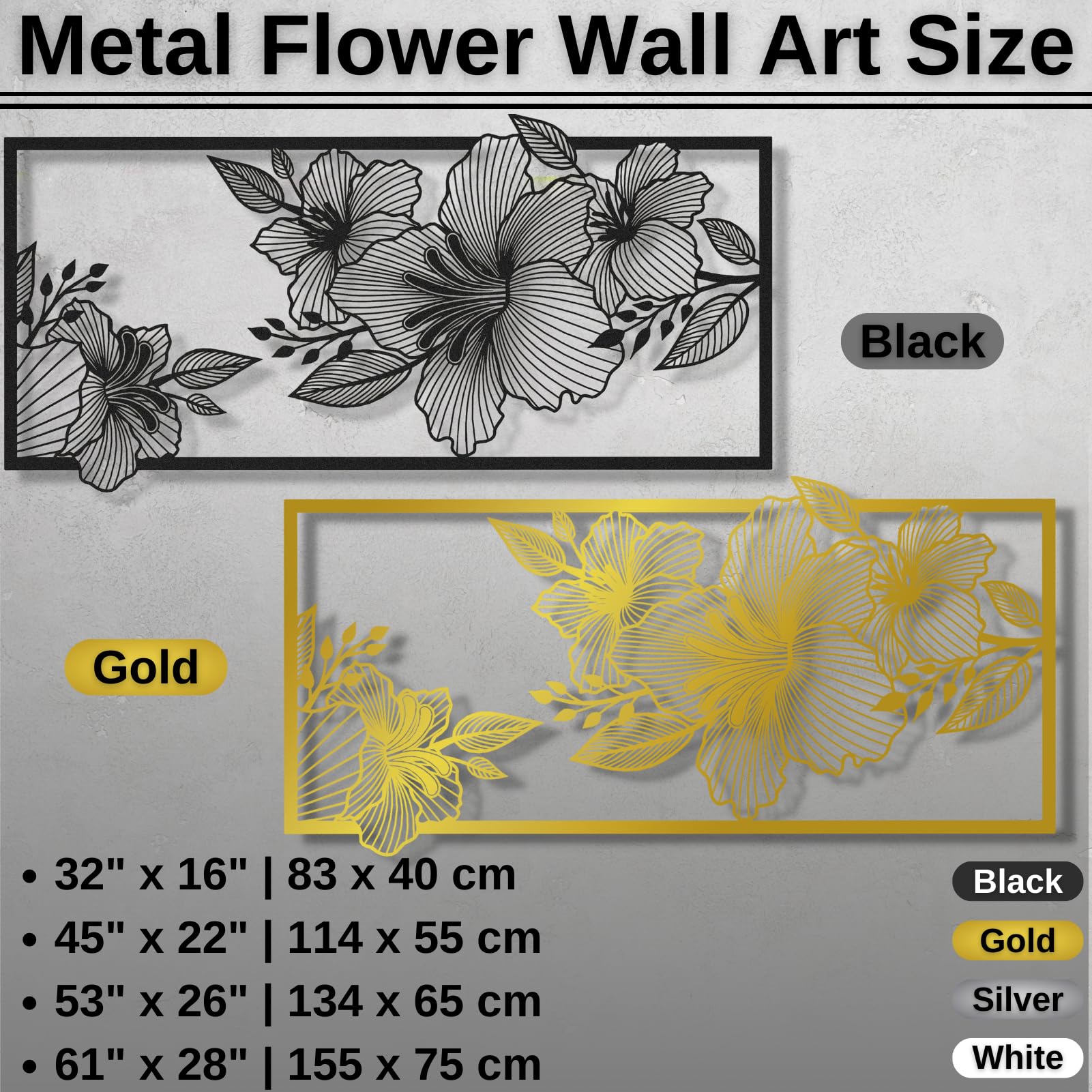 Amazon.com: ICEWQOQU Metal Flowers Wall Decor, Metal Flower Wall
