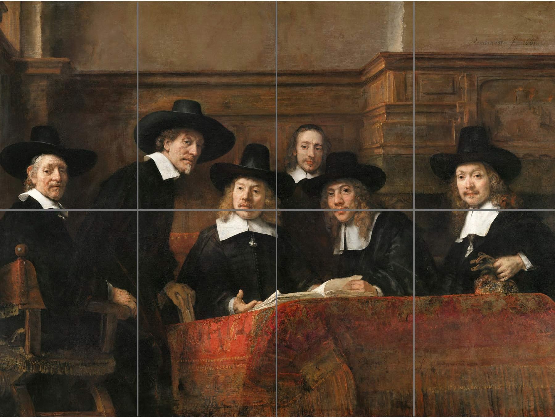 Artery8Rembrandt De Staalmeester Amsterdamse Lakenbereidersgilde XL Giant Panel Poster (8 Sections)