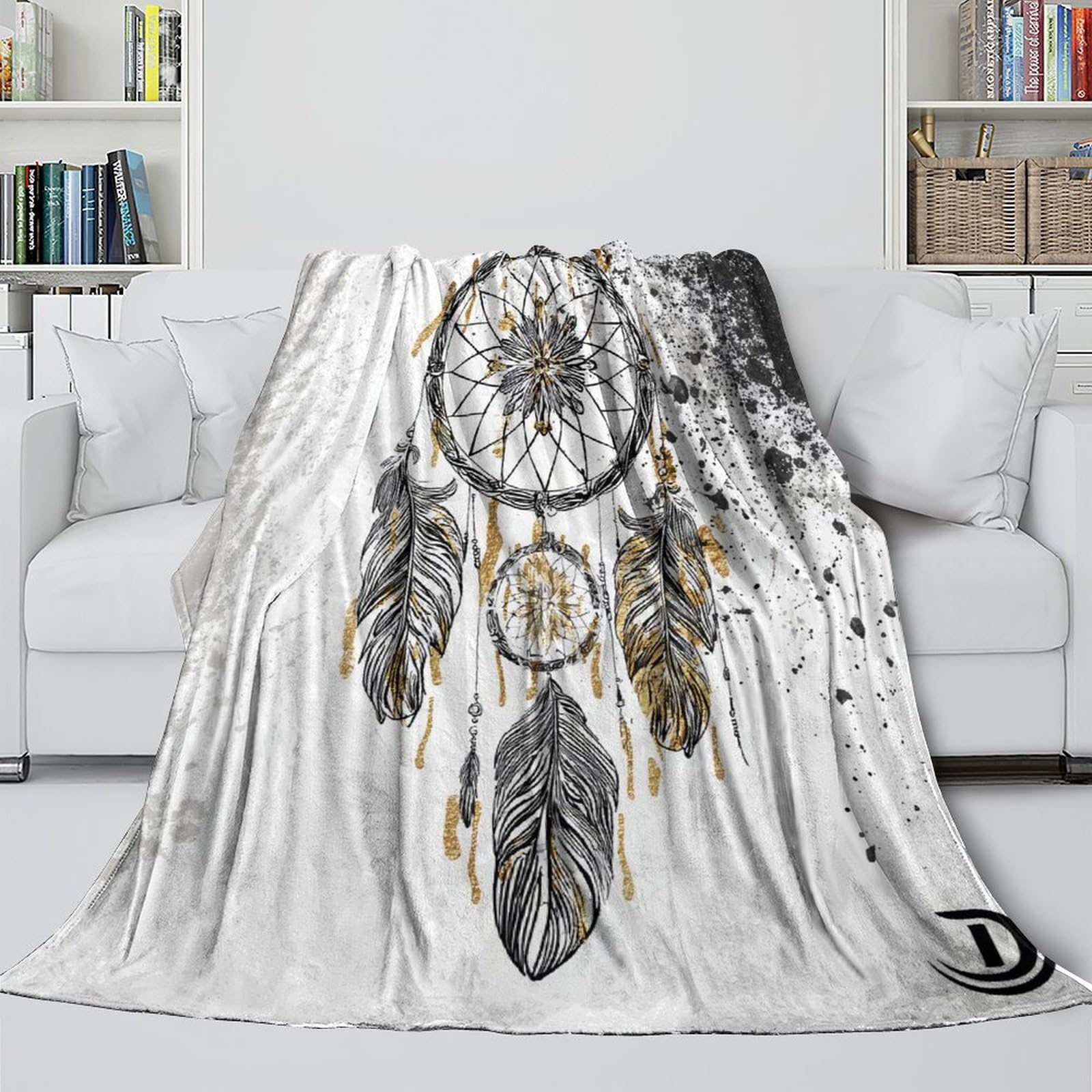 Boho Design 3D Printed Traumfänger Decke Mikrofaser Wohndeko Traumfänger Kuscheldecke Sofa Schlafzimmer 80×90(200x230cm)