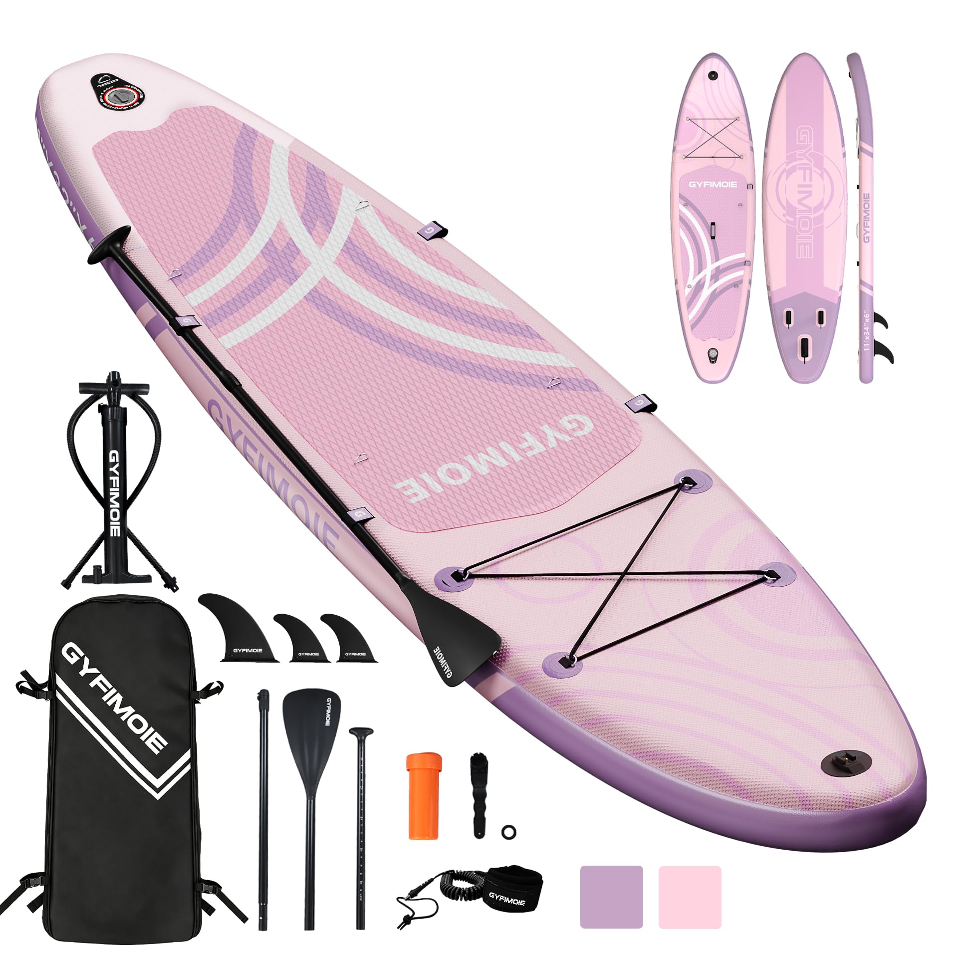 Gyfimoie Tavola da SUP gonfiabile di alta qualità, 335 cm, con supporto universale per fotocamera, accessori completi, pagaia regolabile, per principianti ed esperti