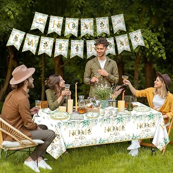 102 Pieces Housewarming Party Decorations - Including House Party Plates and Napkins, Cups, Home Sweet Banner, Home Tablecloth for Welcome Home New Home Decoration Supplies, Serve 20