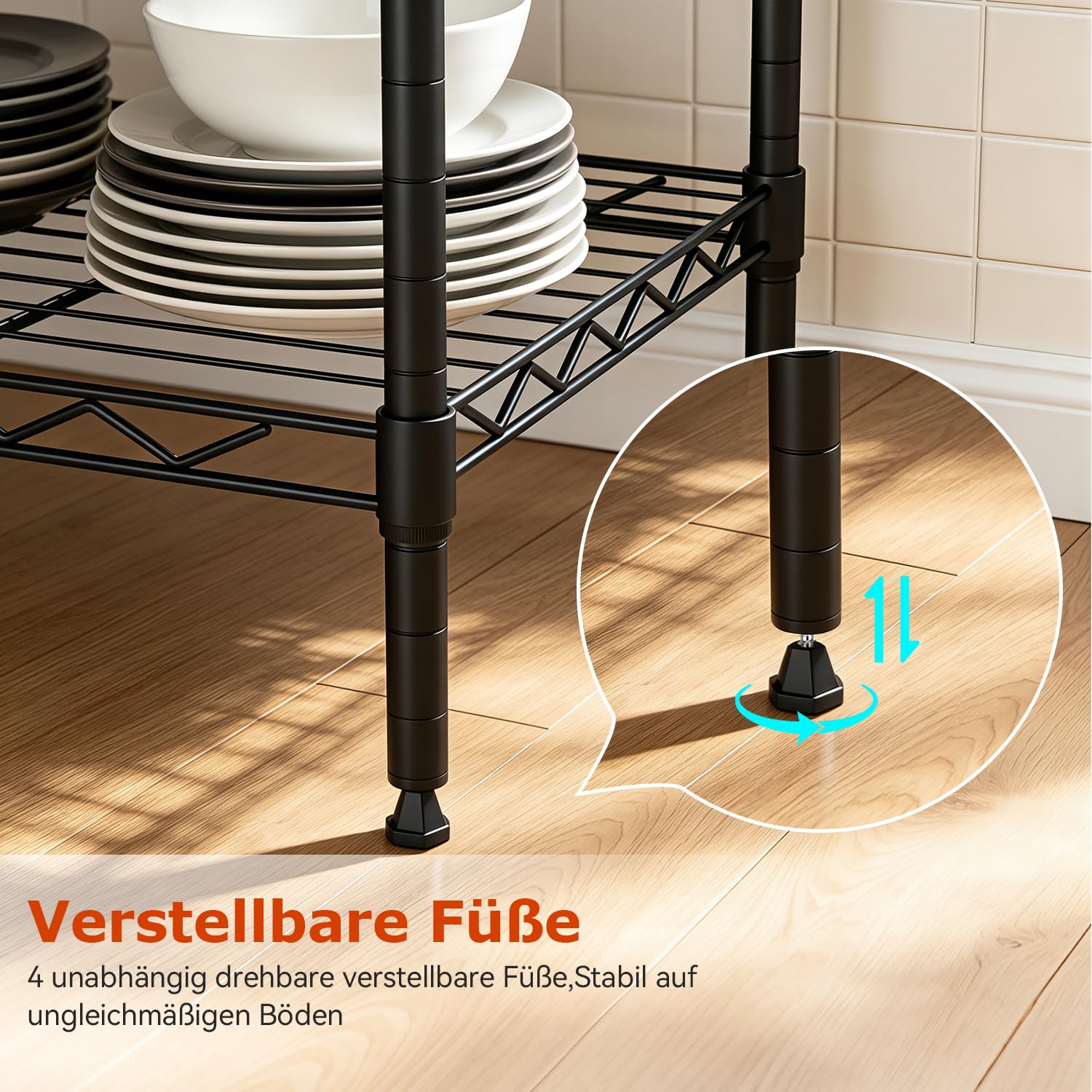4-lagige Aufbewahrungsregale 35,4" L x 13,3" W x 53" H Metall Garage Regale Stehend Lagerregal Einstellbare Schicht Regale Mit Stahlrahmen Geeignet für Küche, Garage oder Gewerbliche Nutzung (Schwarz)