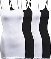 Vista 1 de ShezPretty - Camiseta sin mangas básica para mujer con tirantes tipo espagueti ajustables, 4