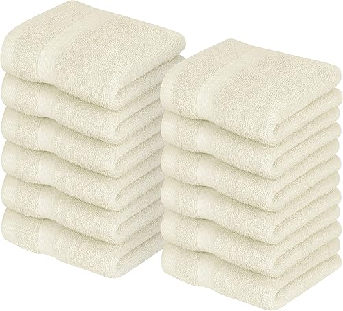 Utopia Towels Juego de 12 toallas pequeñas (12 x 12pulgadas), 100% algodón hilado en anillo, altamente absorbentes y suaves al tacto, esenciales