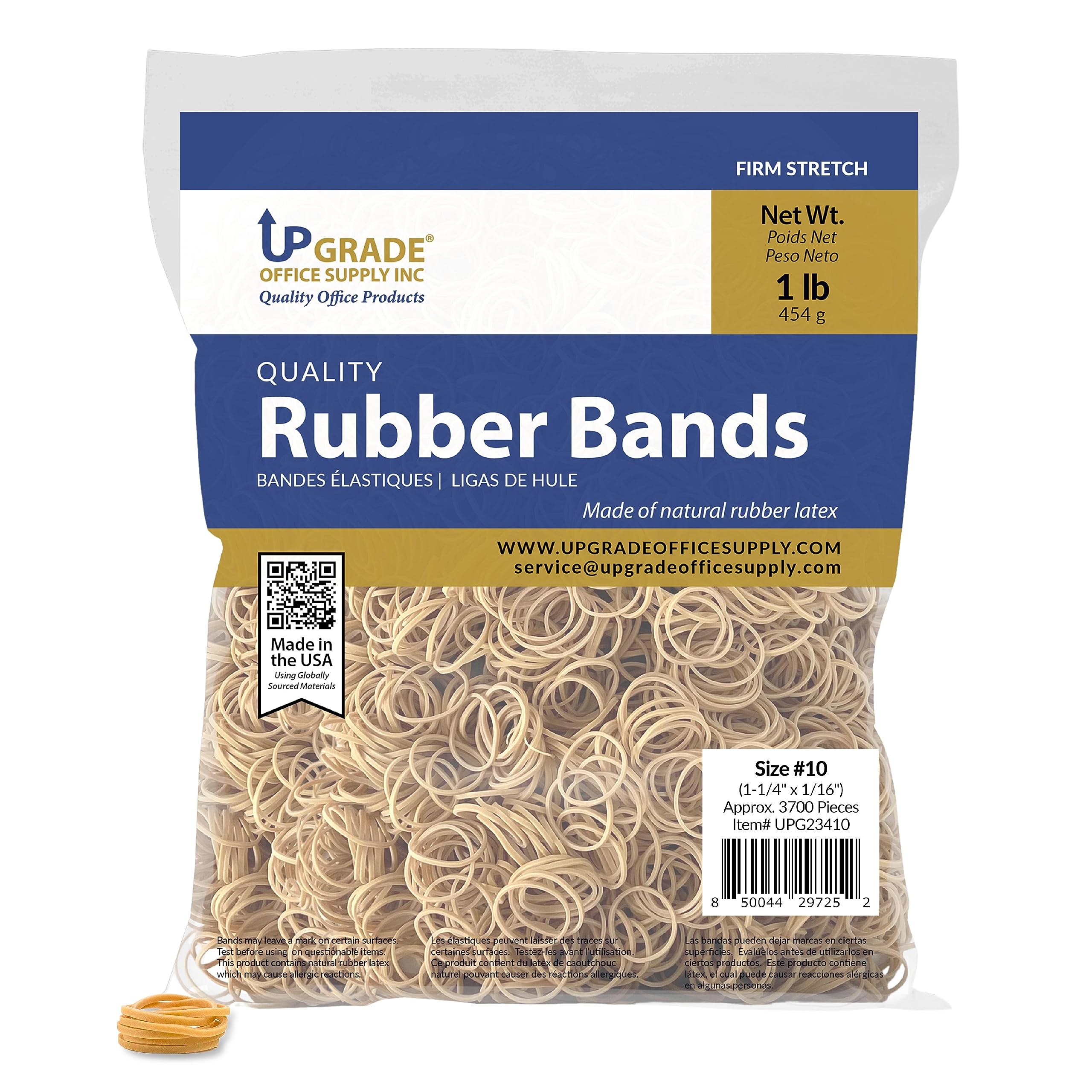 Ulepszone gumki do materiałów biurowych, rozmiar 10 (1-1/4 x 1/16), torba 0,5 kg, etui 20 sztuk, USA