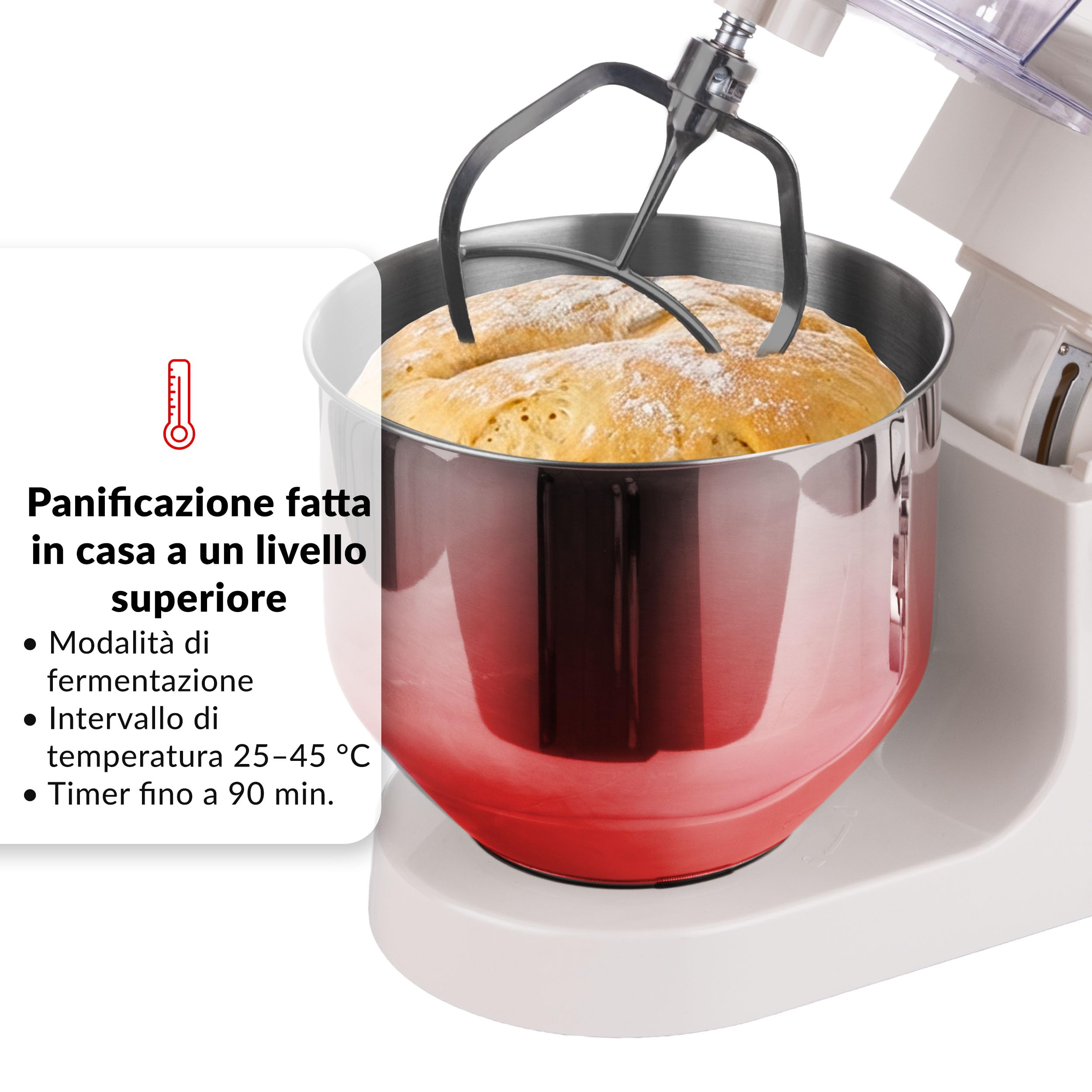 LEHMANN Teyles Impastatrice Planetaria Professionale 2100W 8L con Bilancia Integrata, Touchscreen e Ciotola Riscaldata, Blender 1,5L, Tritacarne, Planetaria per Pane e Pizza, Beige