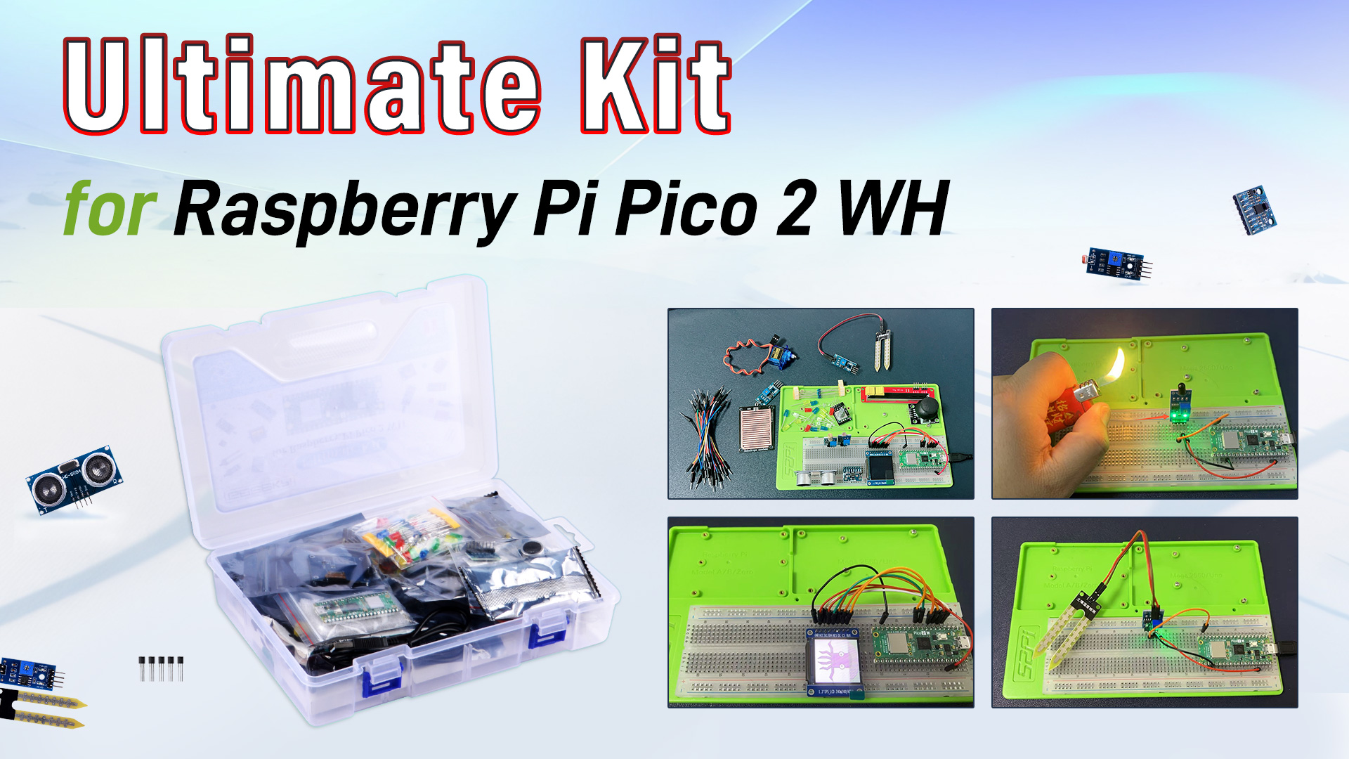 Python C Programming Kit GeeekPi Starter Kit For Raspberry Pi Pico 2 W ...