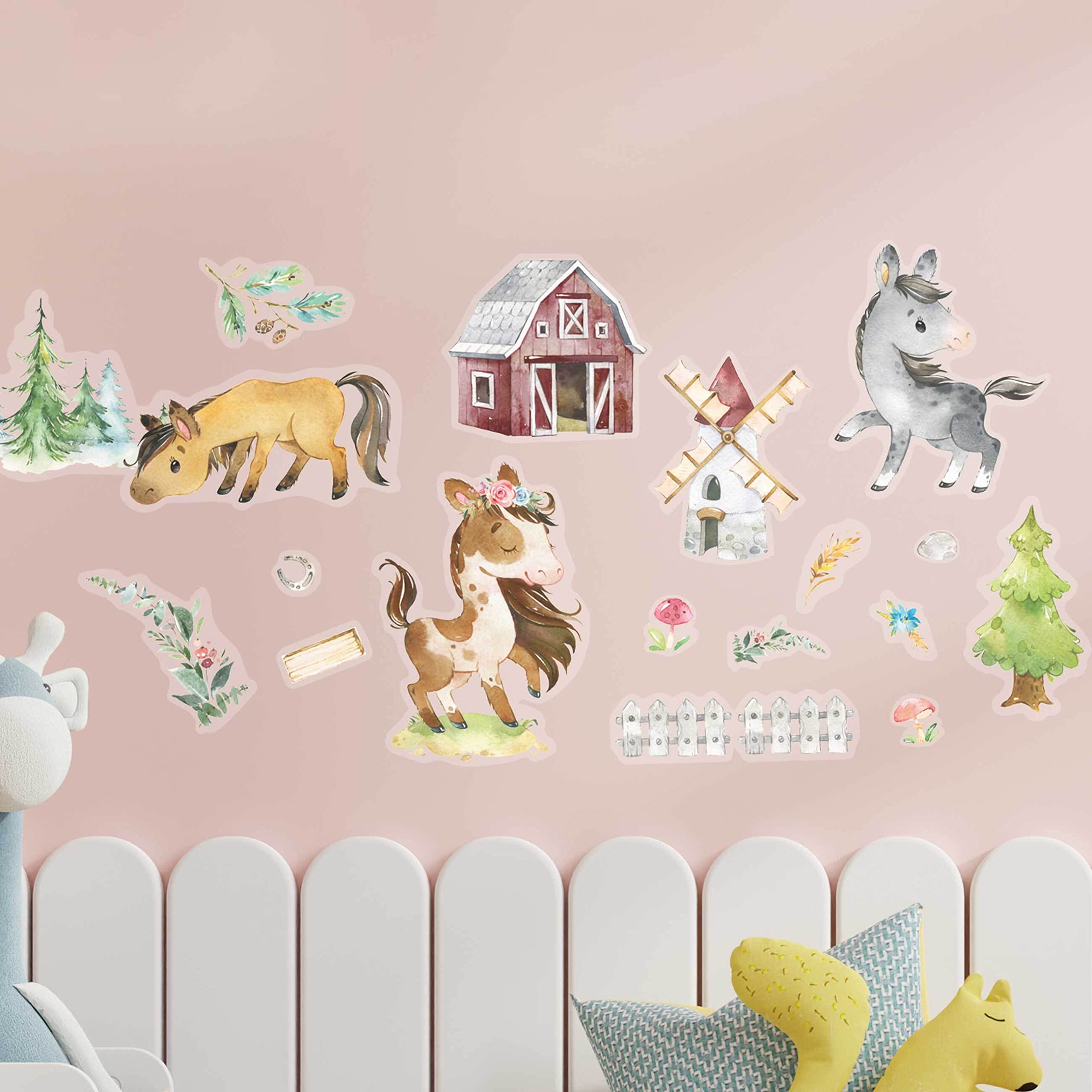 Papierdrachen Wall Tattoos, Wall Decals, 8 Sheets of Wall Stickers for Children, Children's Room Decoration, Wall Decoration
