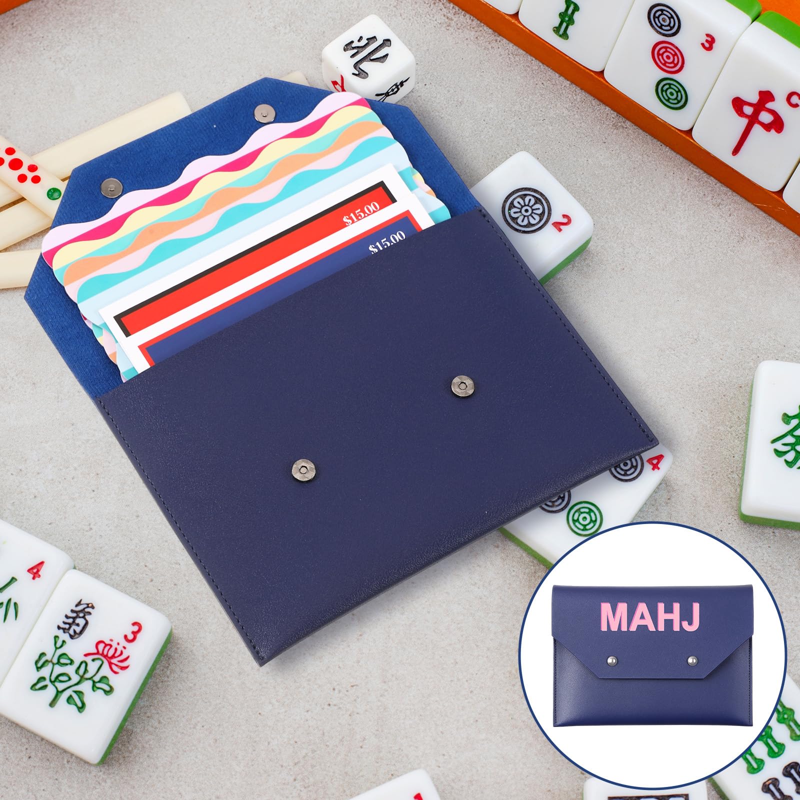 Amazon.com: SilTriangle Leather Mahjong Card Clutch Holder Pouch
