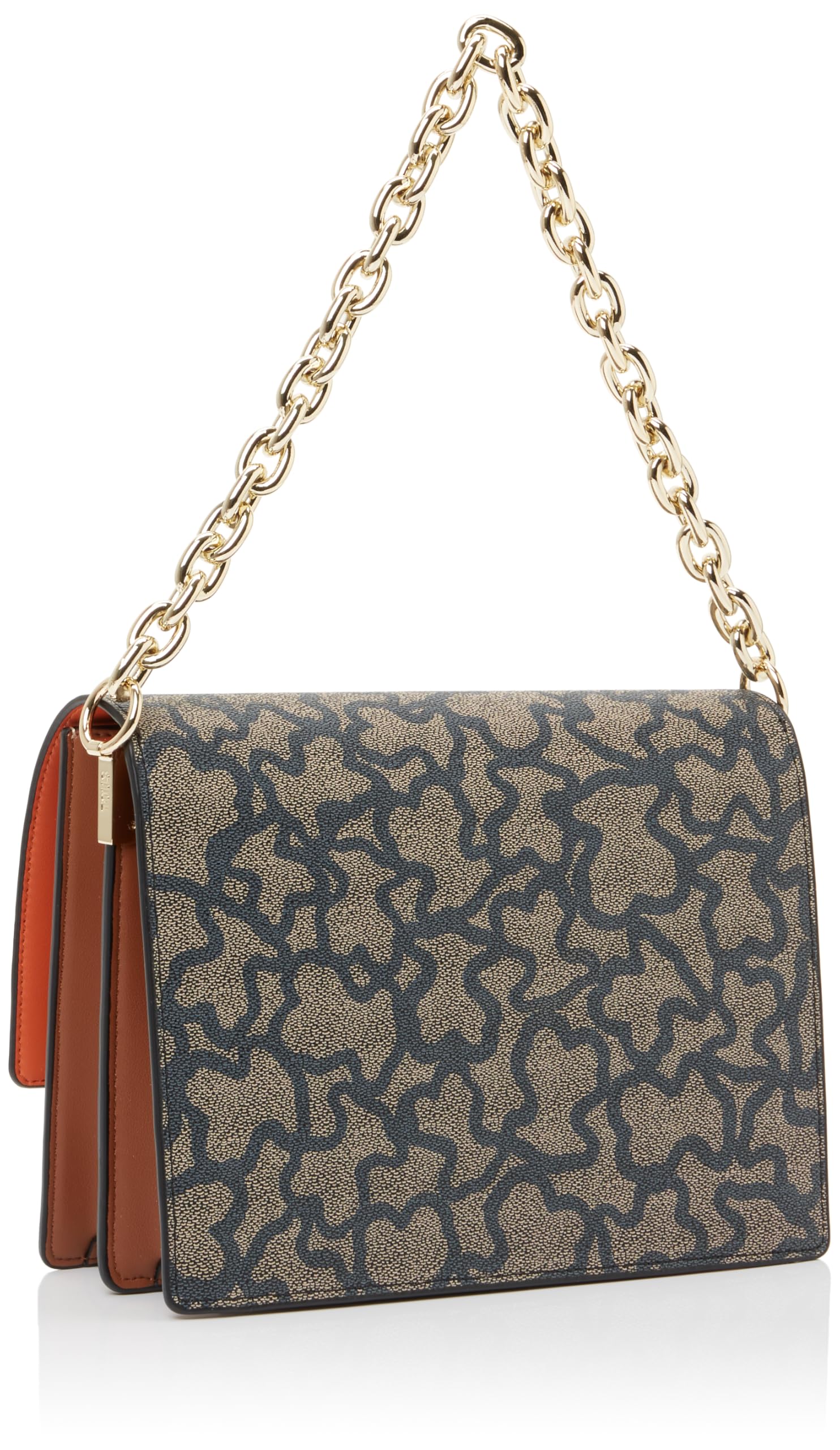 TOUS Bandolera Mediana Audree Chain Negra Y Beige, Para Mujer, Medidas 20 x 25 x 12 cm, Colección Kaos Icon