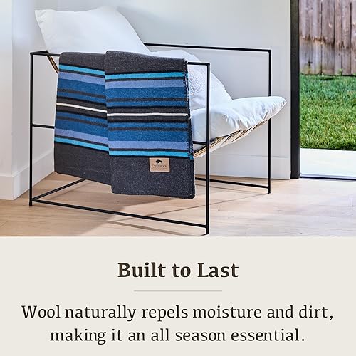 Miniatura 4 de Chubbuck Lakeland Manta de lana gruesa cálida de picnic manta de campamento grande 60 x 84 pulgadas supervivencia al aire libre