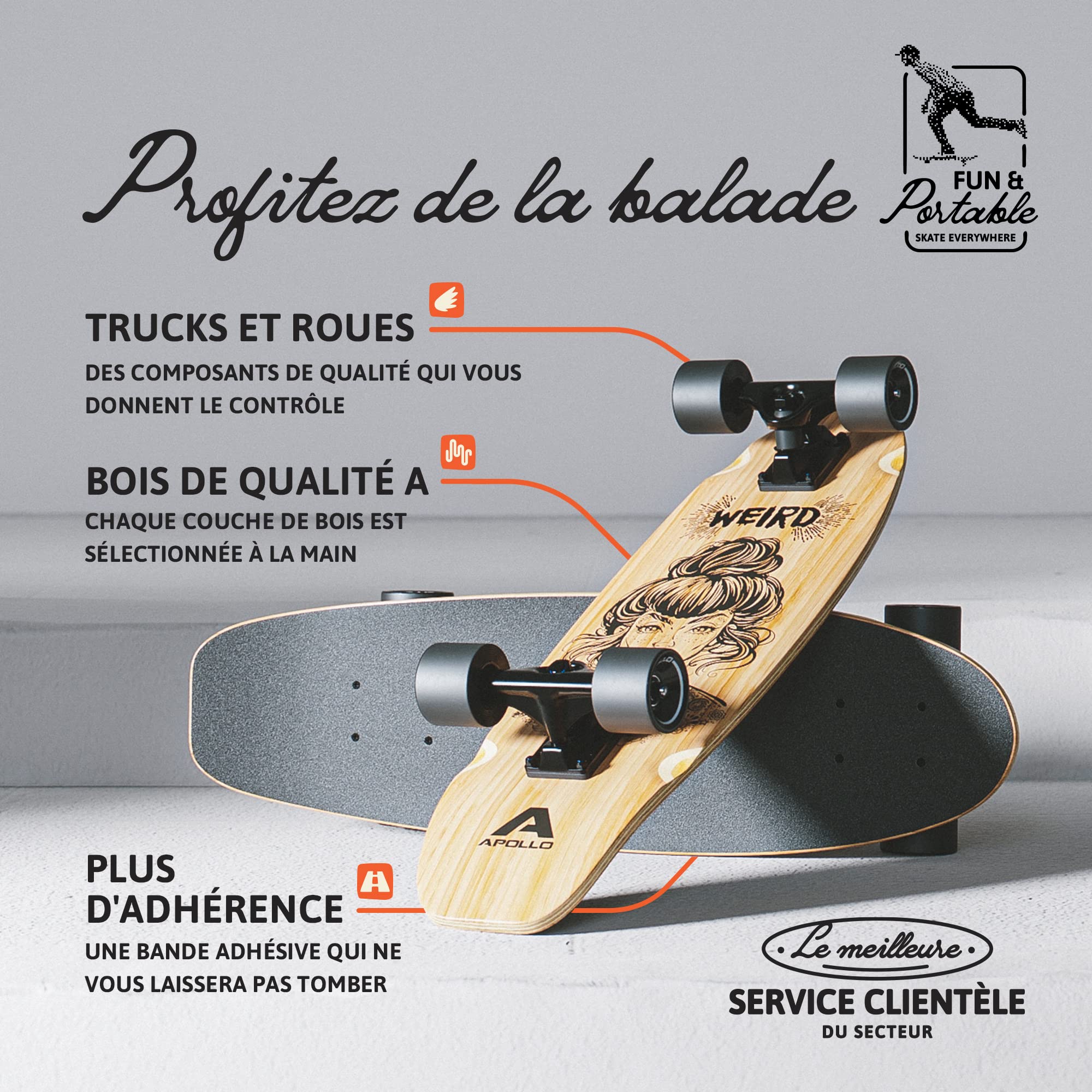 Apollo Skateboard pour Enfants Skaterprincess, Petite Planche à roulettes pour Enfants, 71 cm de Long Apollo Skateboard pour Enfants Skaterprincess, Petite Planche à roulettes pour Enfants, 71 cm de Long