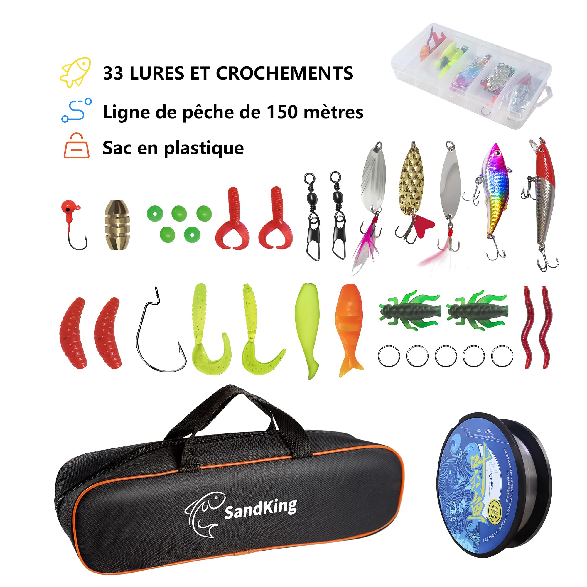 Kit da Canna da pesca per Pescare, Canna da pesca telescopica e mulinello con Mulinello bionica, ami e porta Badge, set di materiali da pesca per adulti principianti in acqua dolce salata