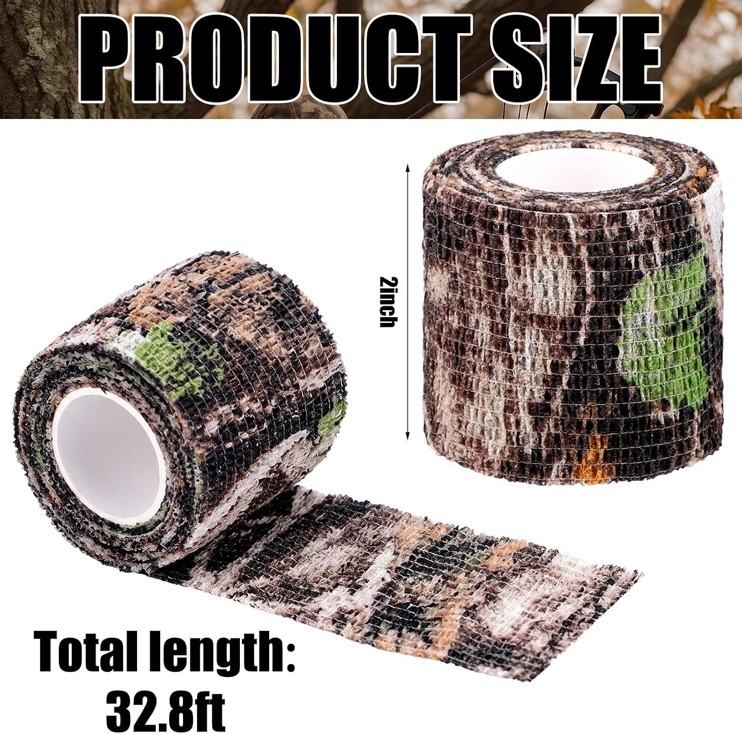 5 Rolls Camo Tape Wrap Self Adhesive Camouflage Camo Stick Bandage image 2