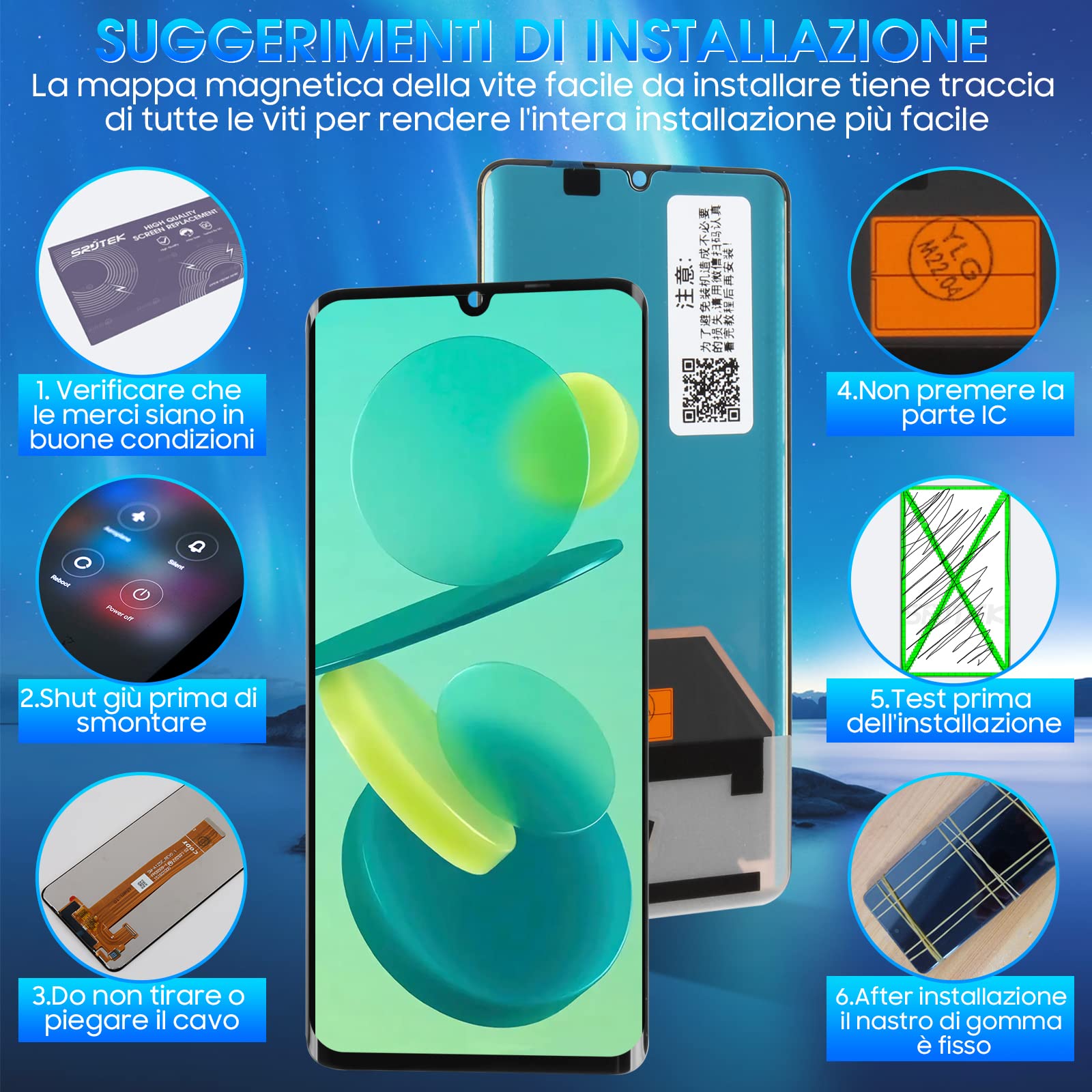 H&LYCYJ Écran Pour Huawei P30 Pro TFT VOG-L29 VOG-AL00 VOG-TL00 HW-02L