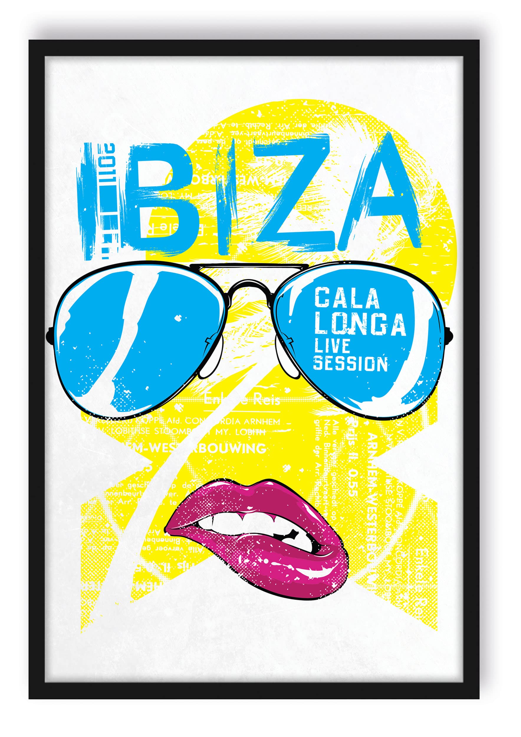 Ibiza Light - Poster con cornice, formato 80 x 60 cm, stampa artistica incorniciata