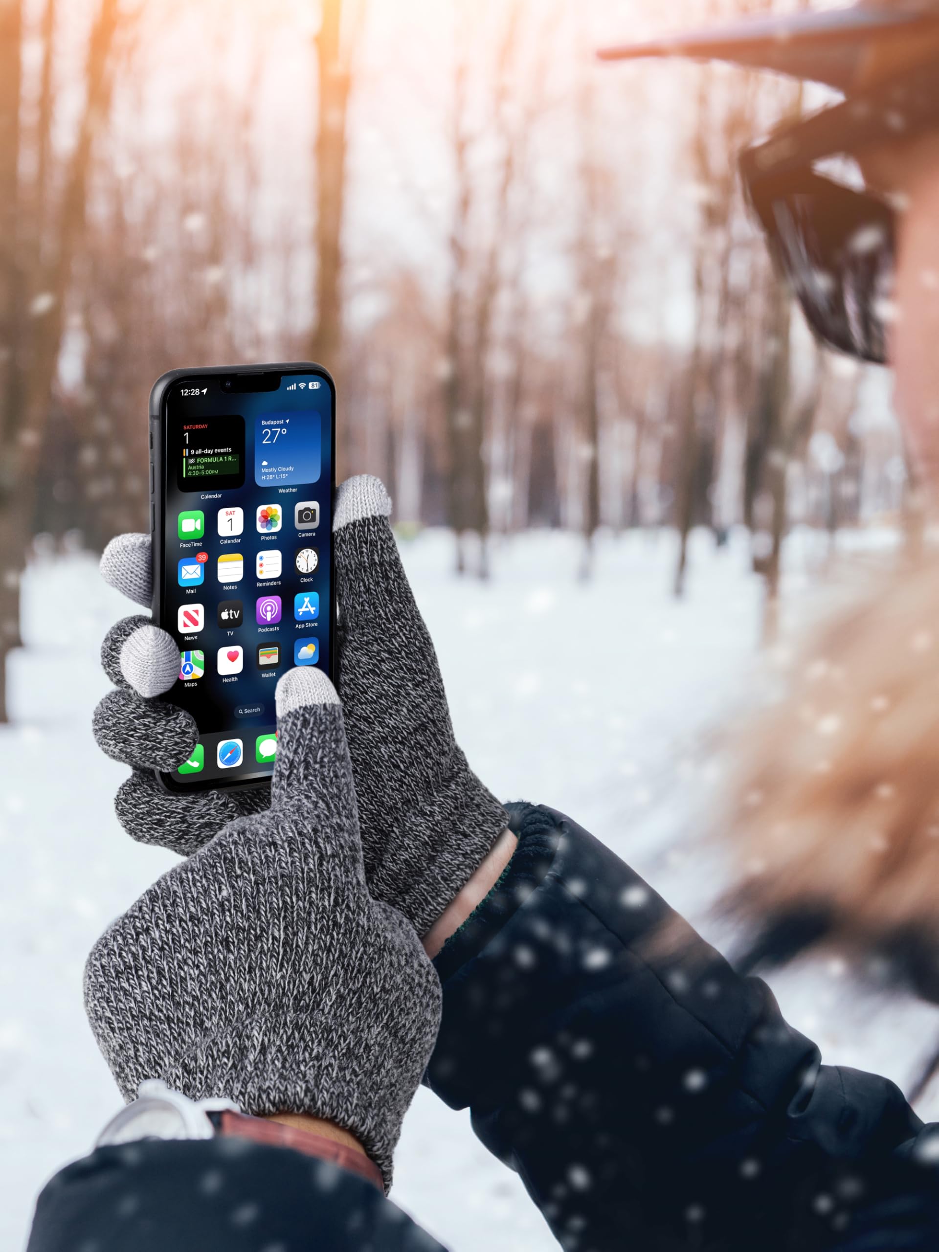 Glooarm 12 pares de guantes de invierno con dedos para pantalla táctil para hombres y mujeres, guantes mágicos de invierno, guantes de punto a granel para mensajes de texto