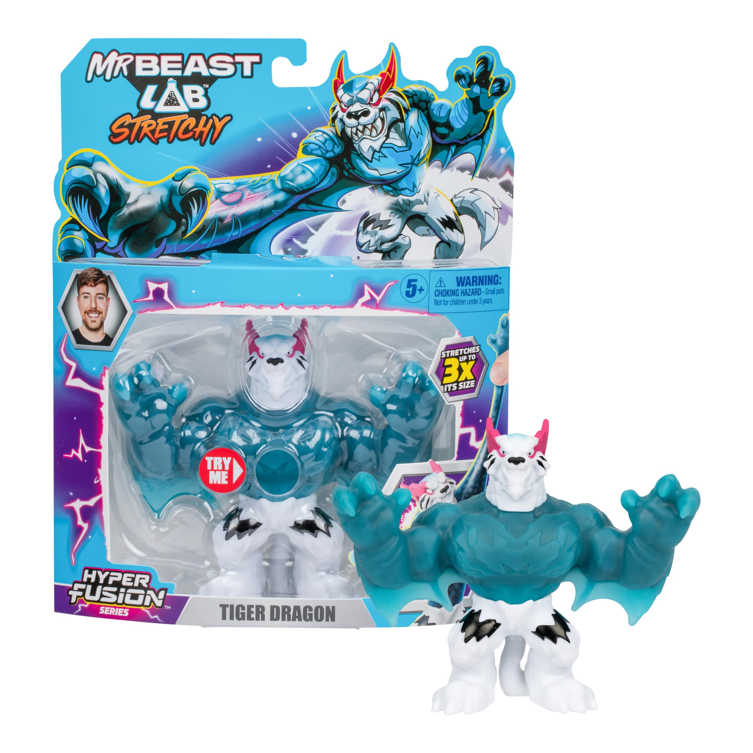 Amazon.com: MrBeast Lab - Hyper Fusion Stretchy Hero, Tiger Dragon