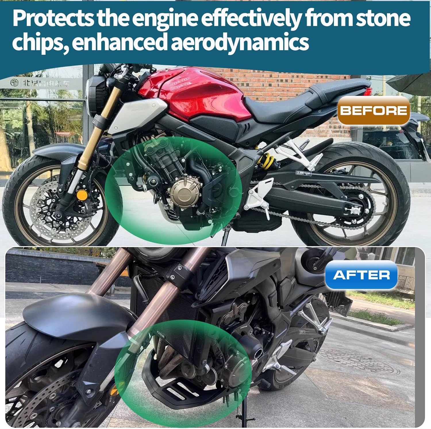 Motorcycle Belly Pan Engine Spoiler Lower Fairing Frame Panel Protector Engine Chassis Shield fit for HO&N&DA CB650R CB 650R CB-650-R Accessories 2019-2024 (Black)