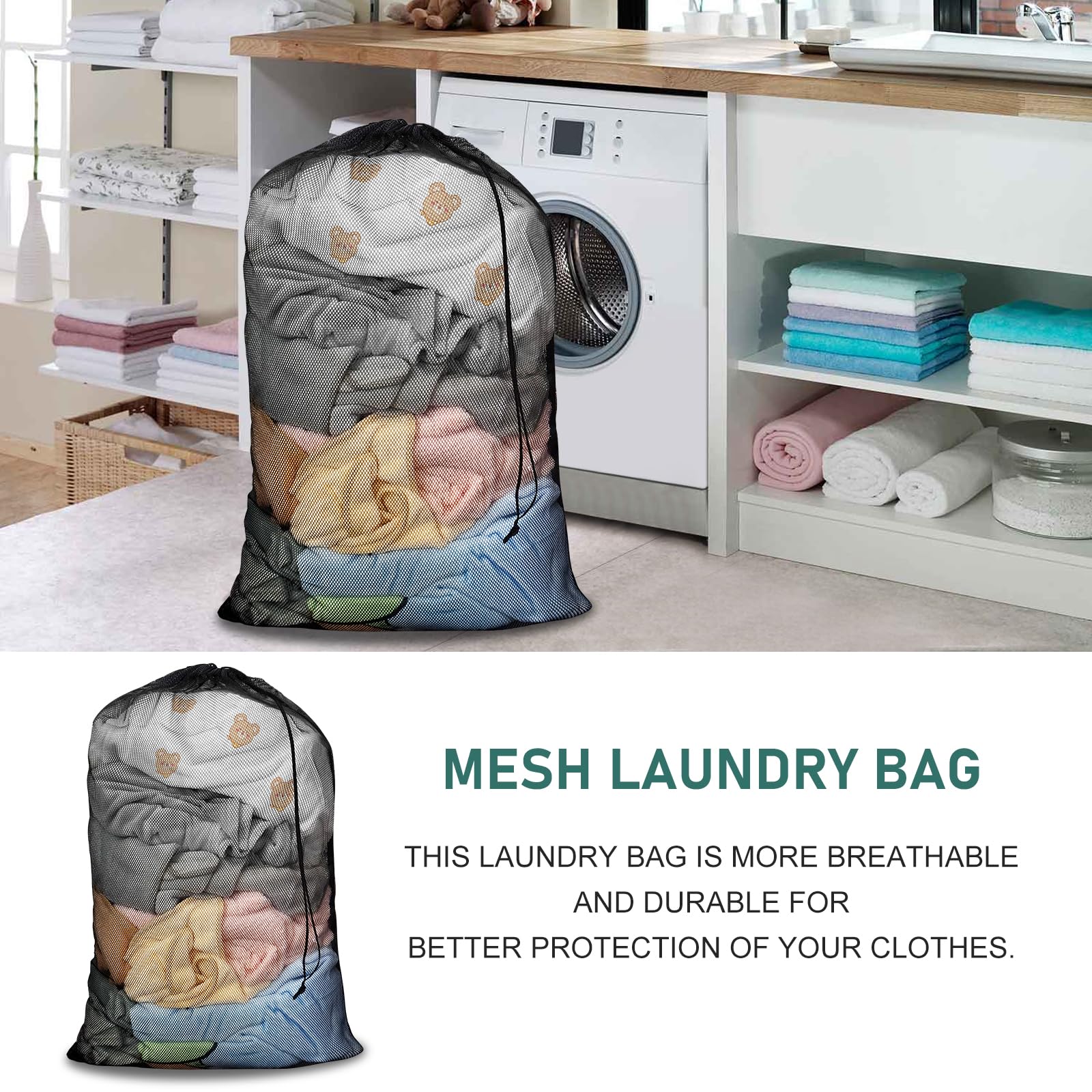 Sacchetti Per Bucato A Rete Con Coulisse, Sacchi Per Bucato Extra Large