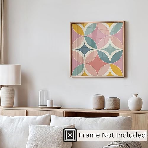 Miniatura 4 de Ethan Taylor Abstract Wall Art Prints Unframed Square Posters 'Retro 70s Hippie Pattern IV' Retro Home Décor for Living Room, Bedroom, Office, 18 in
