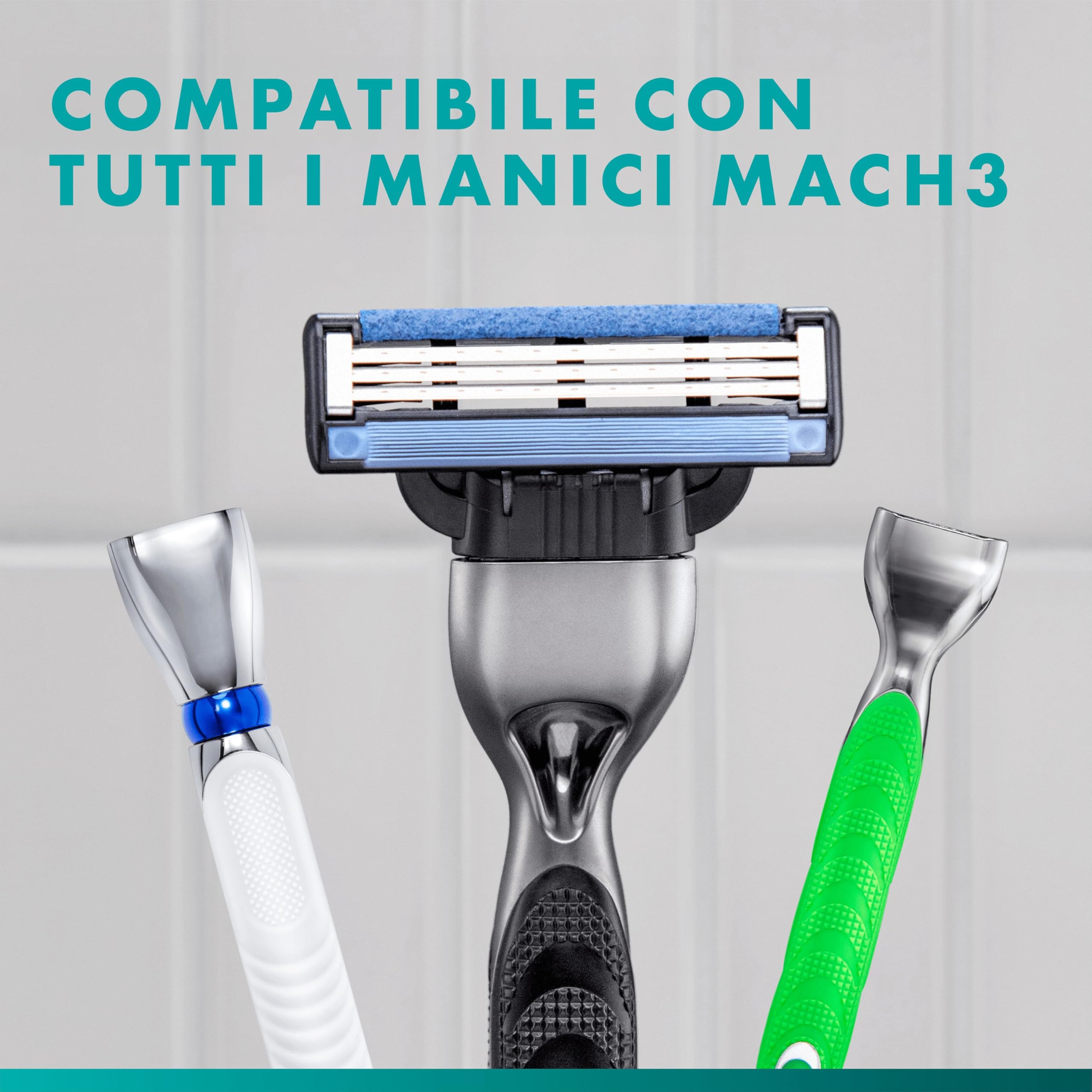 Gillette Mach3 Base 20 Lamette Di Ricambio Per Rasoio Barba Manuale, Con Striscia Lubrificante Una Scorrevolezza Fluida E Rivestimento Della Lama Progettato Ridurre