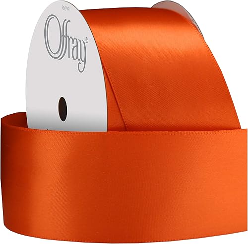 Miniatura 2 de Berwick Offray 950647 - Cinta de satén de una cara de 1.5 pulgadas de ancho, naranja torrido, 4 yardas (paquete de 2)