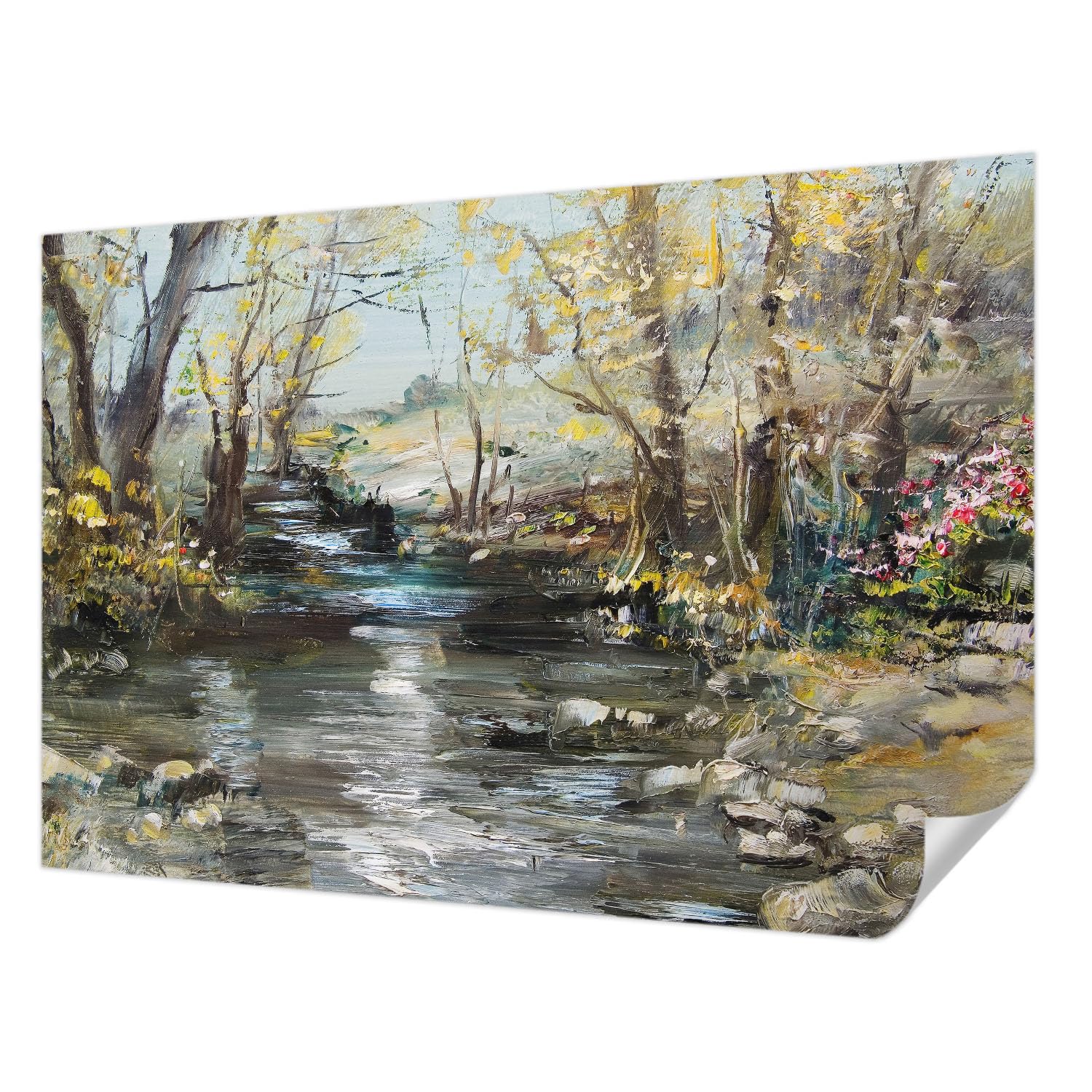 Papier peint auto-adhésif Tulup 152x104 cm déco salon ruisseau forestier