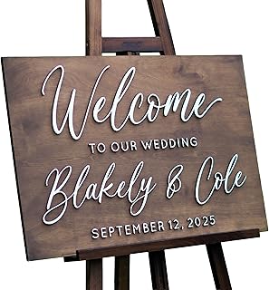 Personalized Rustic Wedding Welcome Sign, Wooden Welcome Sign, Custom Ce...