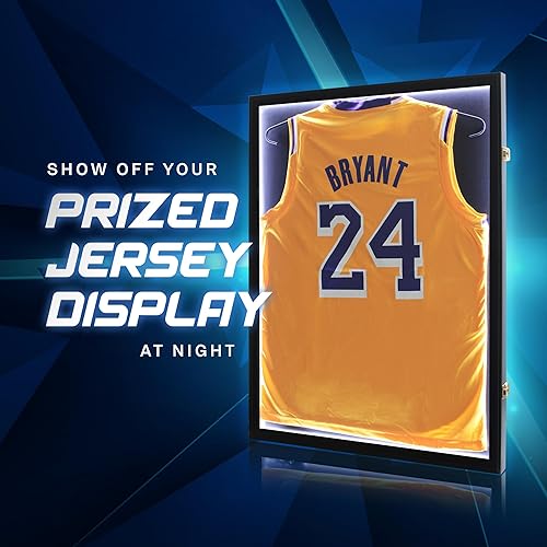 Miniatura 4 de GraceView Estuche de exhibición con marco de jersey, caja grande de sombra de jersey de fútbol con 98% de protección UV, acrílico para baloncesto y