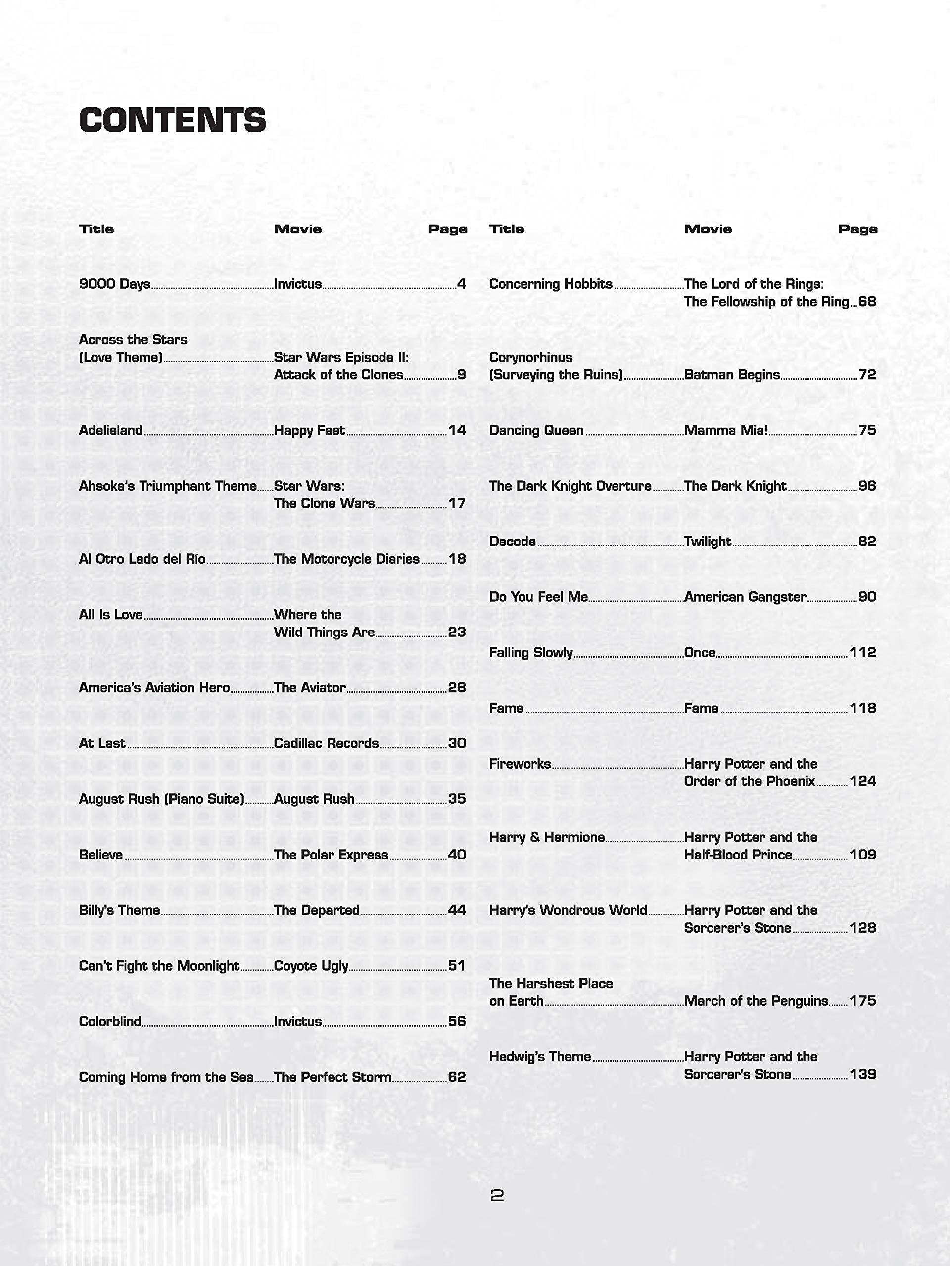 2000-2009 Best Movie Music: Piano/Vocal