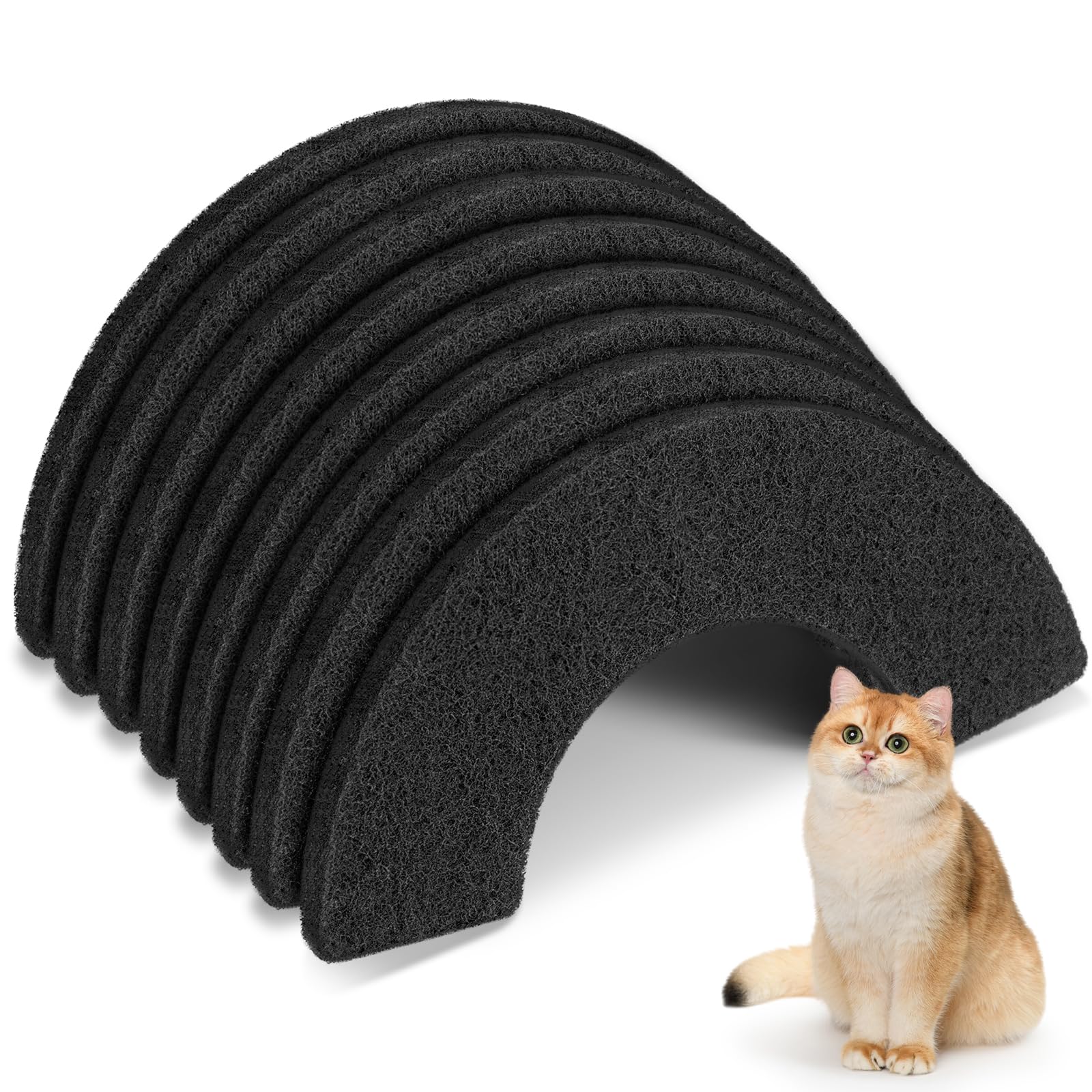 8 Pack Thickened 0.45” Carbon Filters Compatible with Litter Robot 4, Cat Litter Box Filters Replacement to Control Damp from Pets and Absorb Odors for a Fresh Home Life