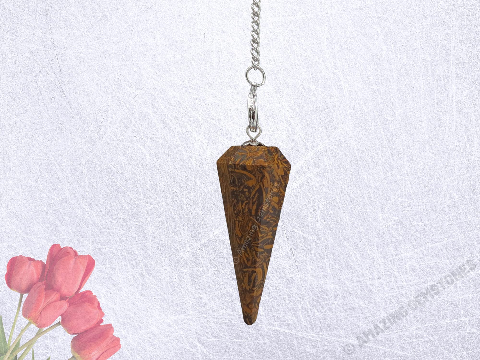 Mariyam Jasper Crystal Pendulum for Divination - Certified Dowsing Crystals and Healing Stones for Chakra Balancing and Meditation - Enhance Reiki Spiritual Growth with Healing Crystals and Stones