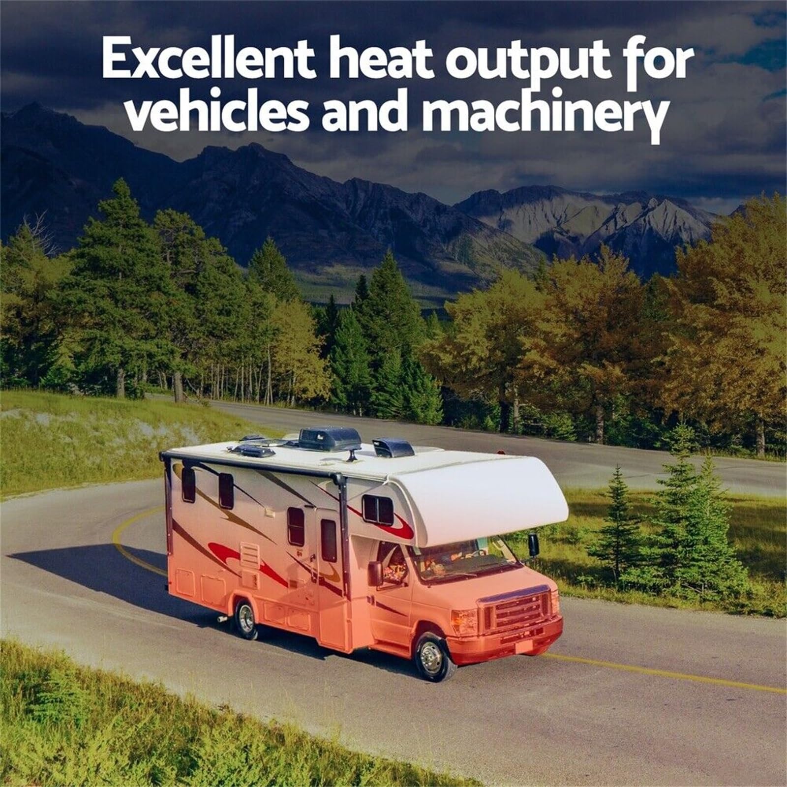 12 V, 8 kW, wielofunkcyjny, nocny grzejnik na olej napędowy z pilotem i monitorem LCD do kamperów, ciężarówek, autobusów, łodzi, samochodów turystycznych, przyczep kempingowych i kamperów (czerwony,