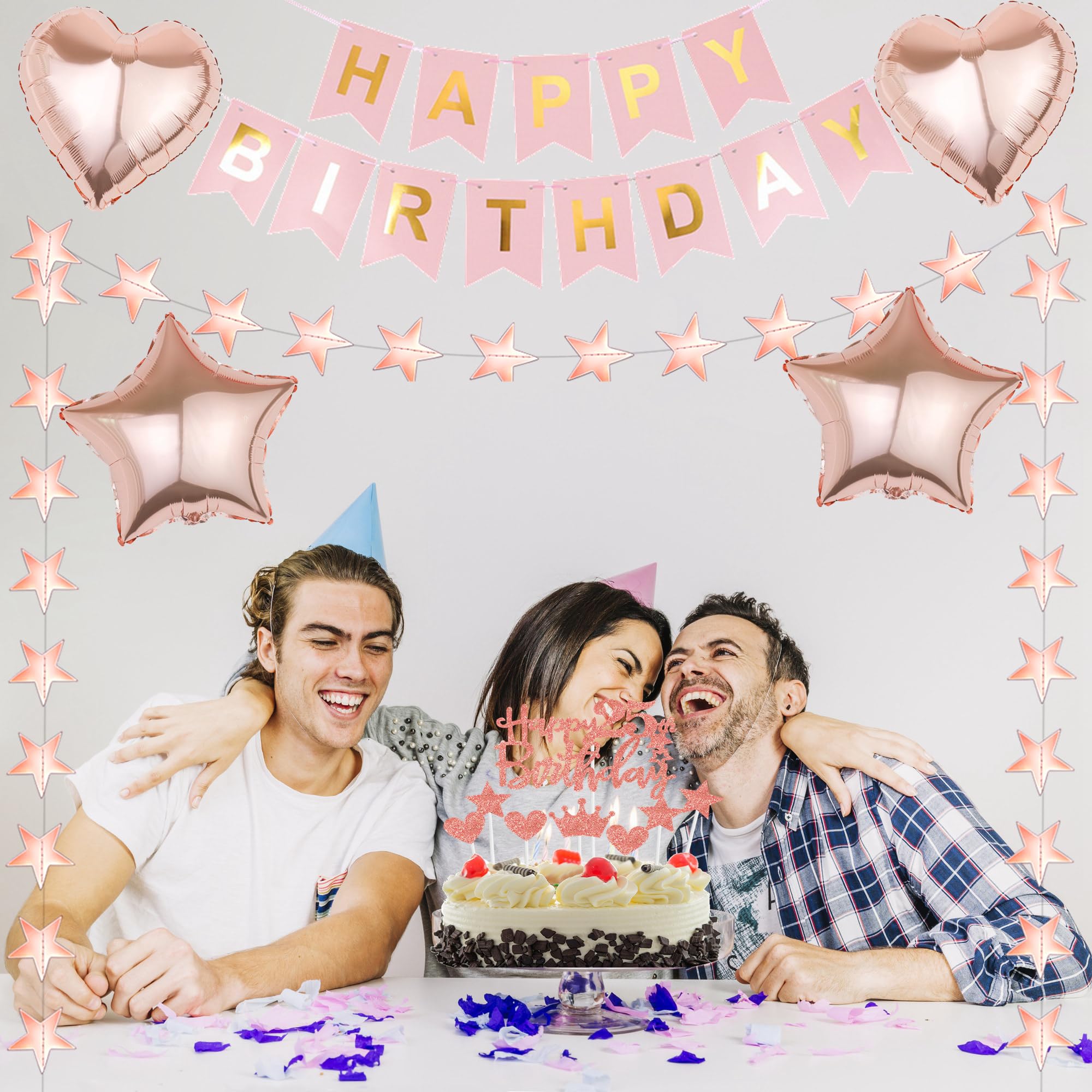 Dalettu Decorazioni 26 Anni Compleanno Donna, Oro Rosa Palloncini 26 anni Compleanno Uomo, Decorazioni Torta Compleanno 26 anni Donna Uomo, Decorazioni per Feste di 26 anni Compleanno