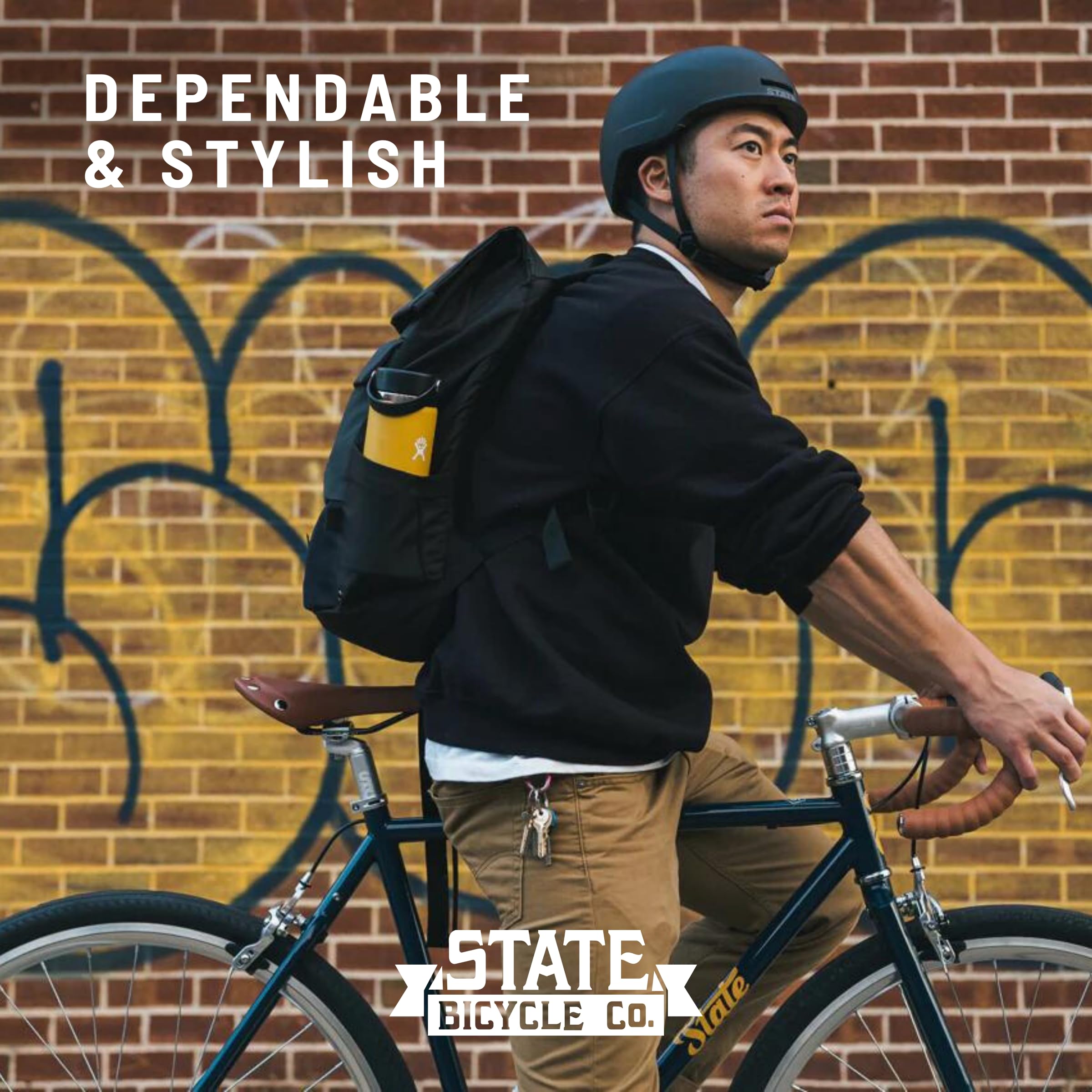 Amazon.com : State Bicycle Co. Bike Helmet. Commute Helmet 1 Bike Helmets  for Adults. Black Bicycle, Skateboard, Multi-Sport Helmet, Medium (55-59cm)  : Sports & Outdoors