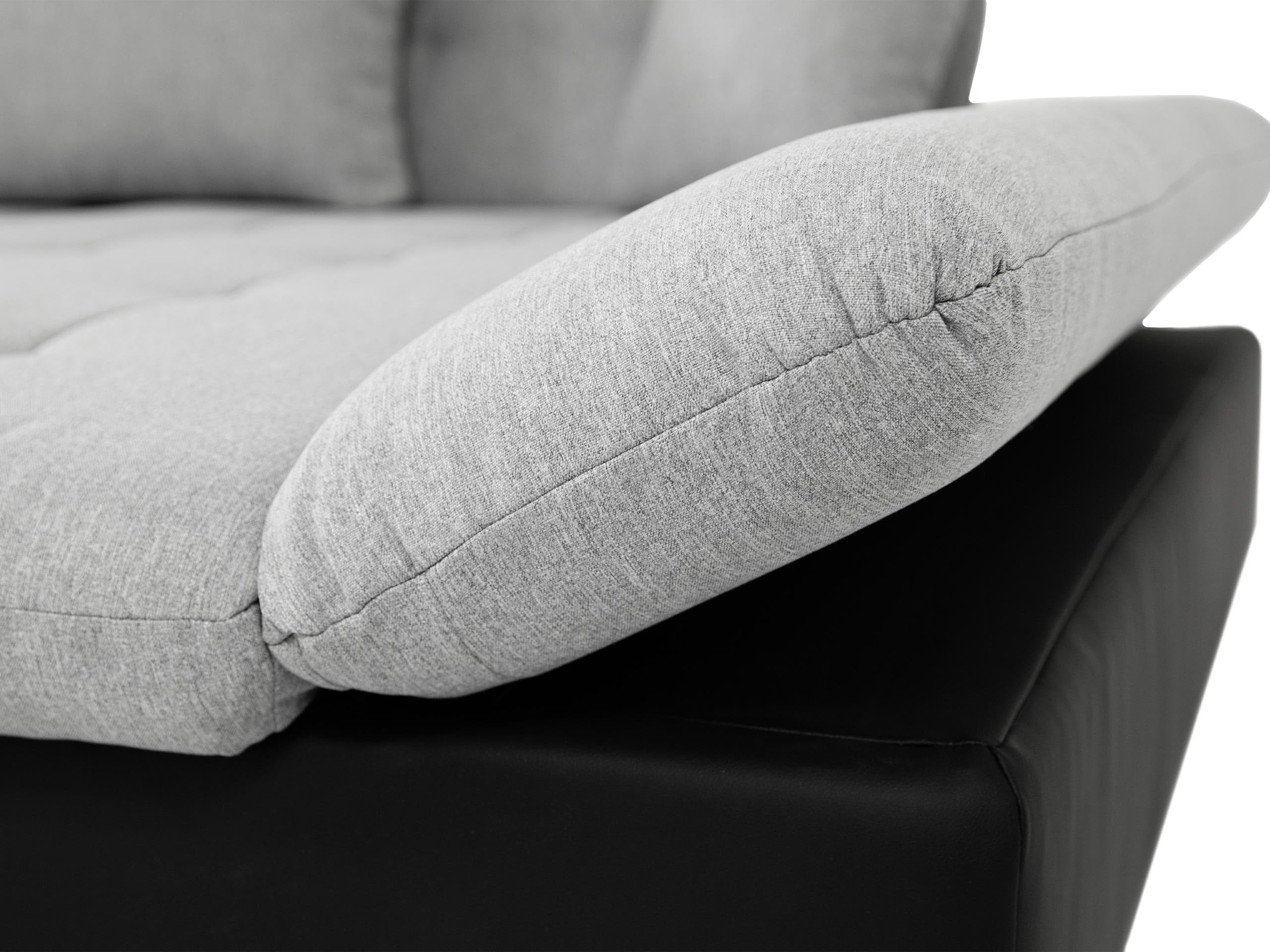 Mirjan24 Ecksofa Montana Sale mit Regulierbare Armlehnen, Eckcouch, L-Form Sofa, Wohnlandschaft, Couch, Farbauswahl (Lux 06 + Lux 06 + Lux 05, Seite: Links)