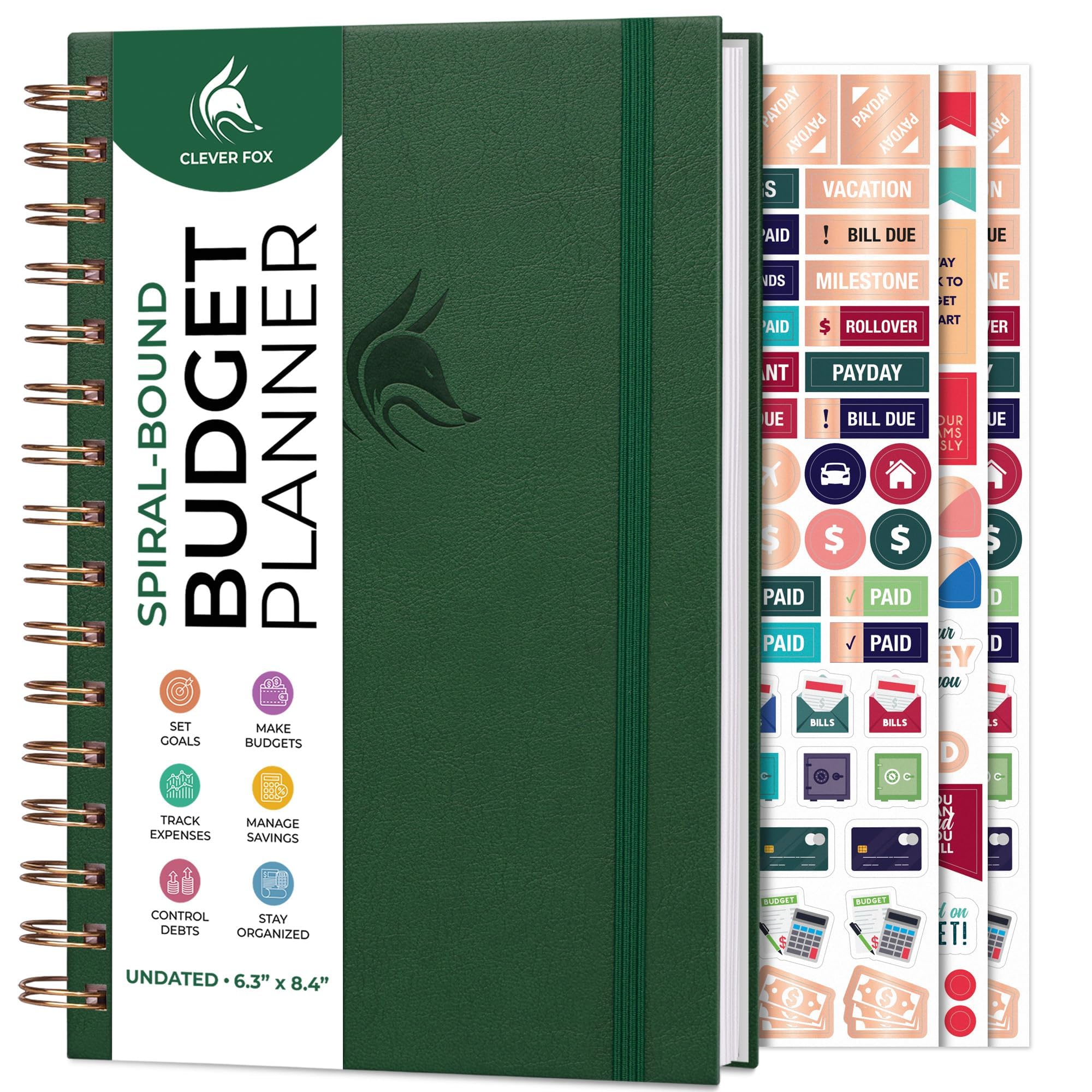Clever Fox Budget Planner Spiral – Expense Tracker Notebook – Monthly Budgeting Organizer, Finance Logbook & Accounts Book to Control Your Money –