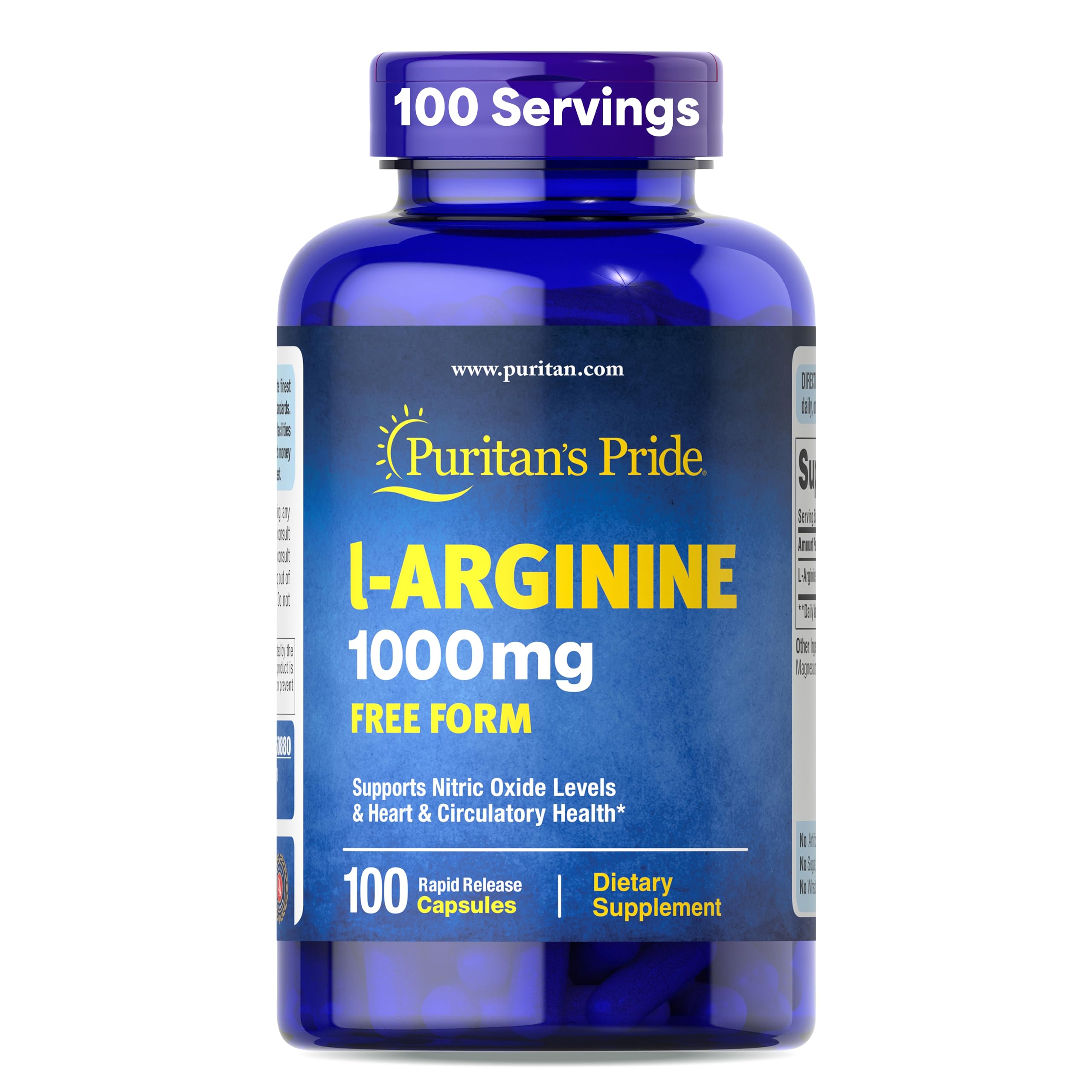 Puritan's PrideL-arginine 1000mg Capsules, 100 Count