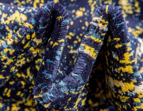 Miniatura 7 de Unique Loom Sofia Collection - Tapete Casino, 7 pies 1 pulgada x 10 pies, rectangular, azul marinoamarillo