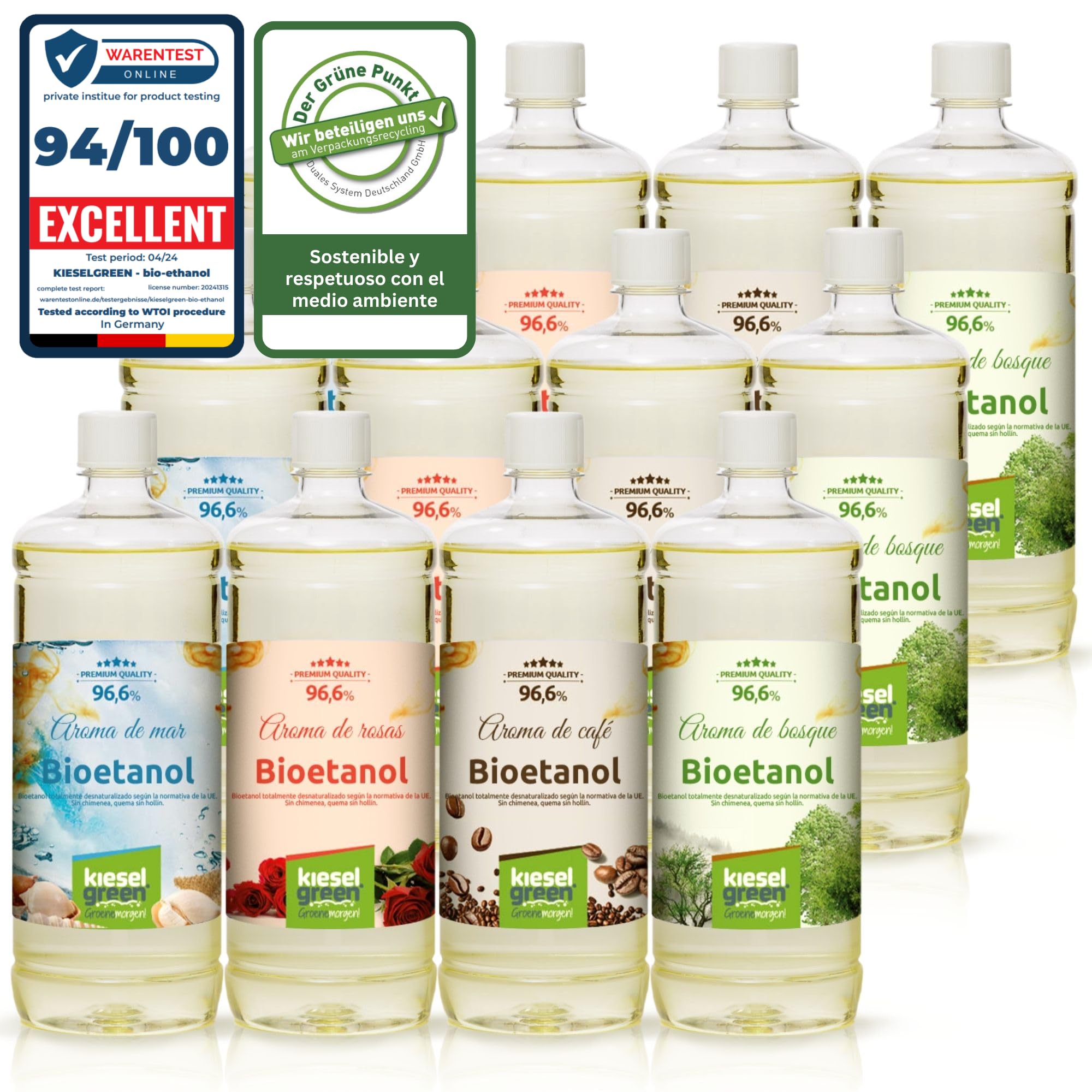 Bioetanol 12 x 1 litro con Fragancia para Chimenea de Etanol, Muchas Variedades – Bioalcohol como Fragancia de Ambiente – Estufas de Bioetanol, Biochimenea Etanol, Ethanol (M3)
